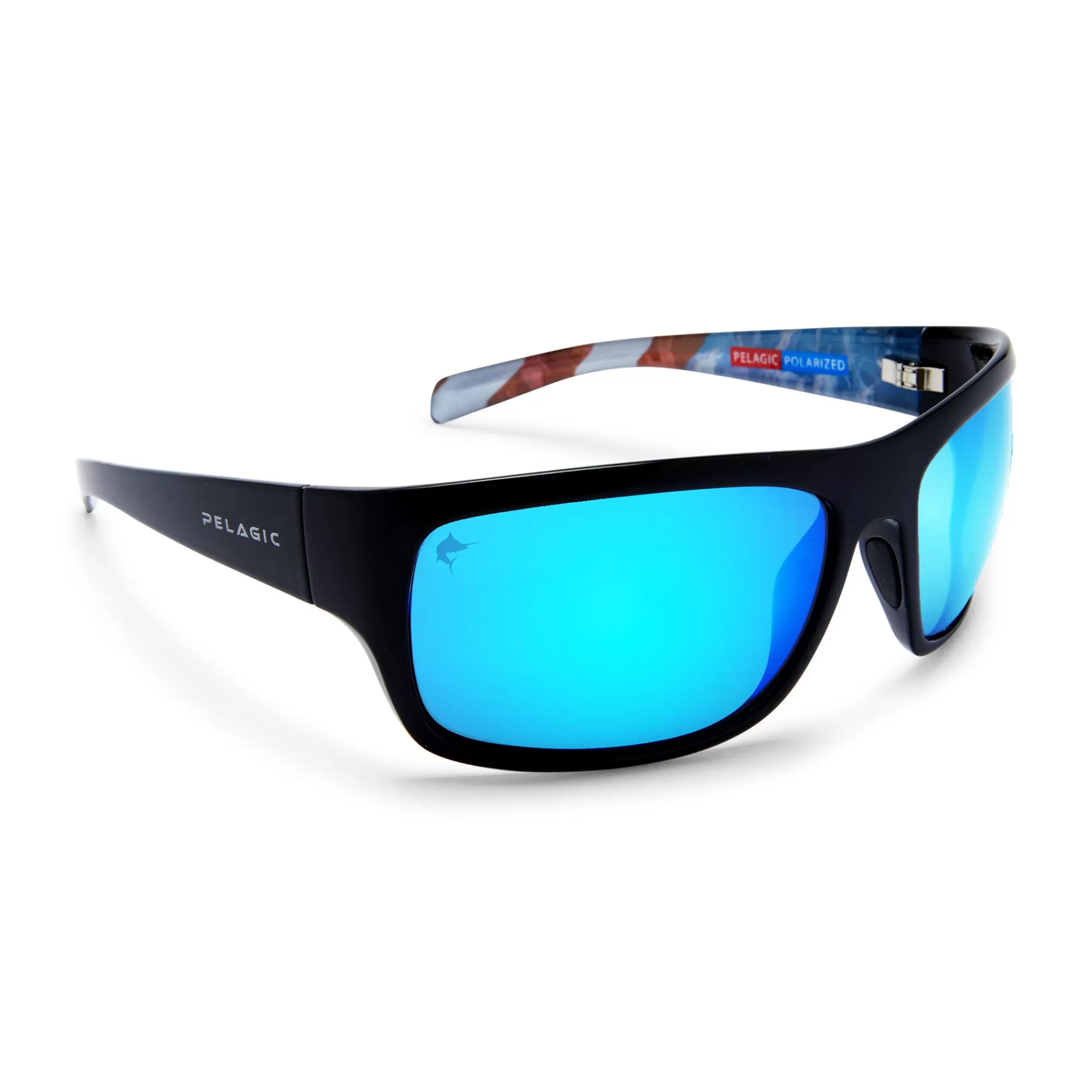 Pelagic Best Selling Sunglasses>Americamo Lighthouse - Polarized Mineral Glass Black Americamo - Blue Mirror