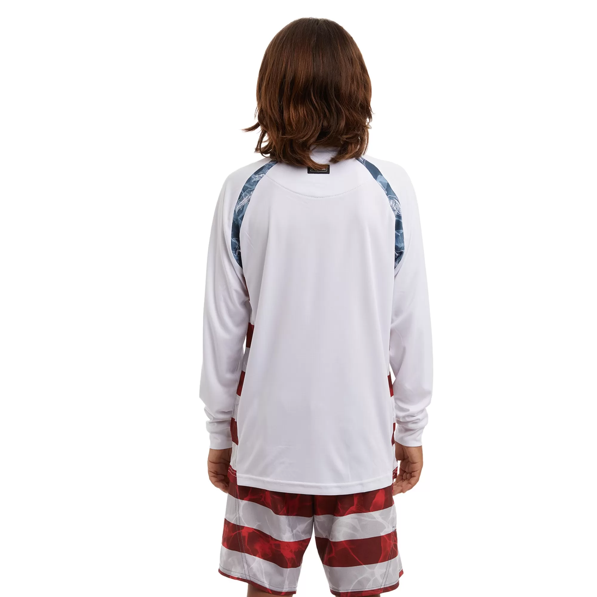 Pelagic Fishing Shirts>Americamo Youth Vaportek White