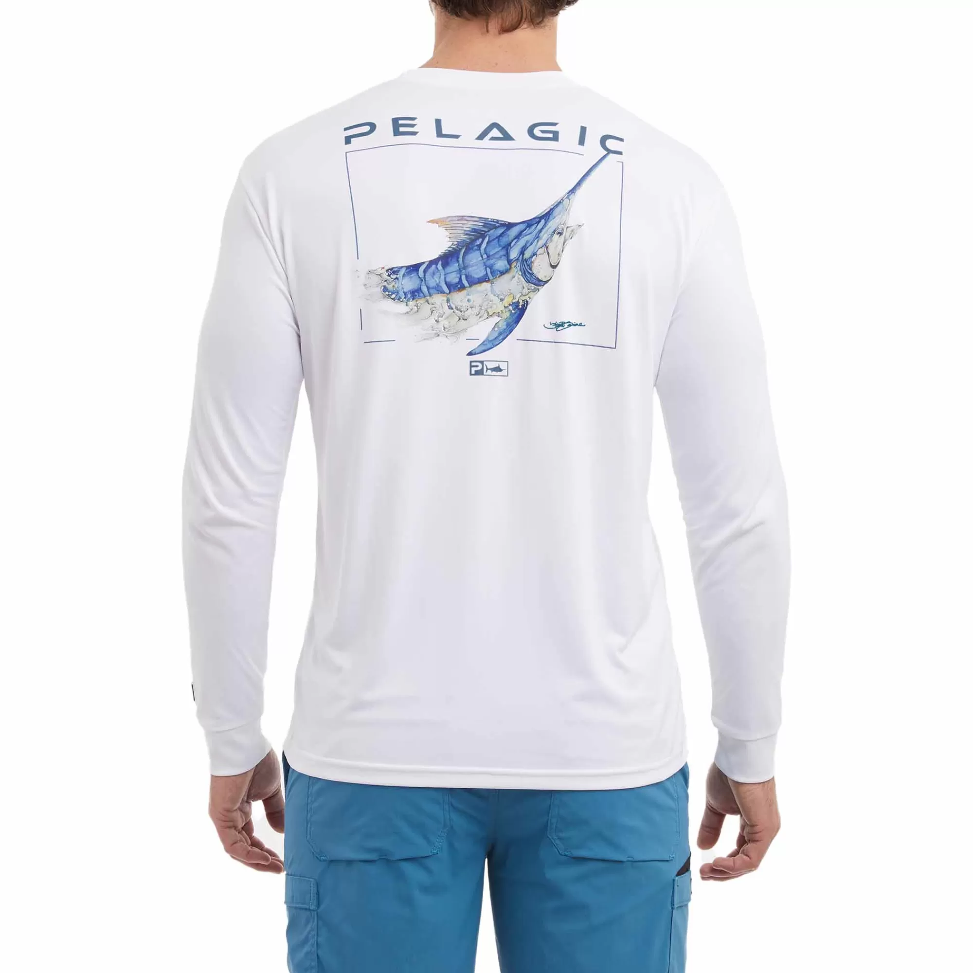 Pelagic Fishing Shirts>Aquatek Goione Marlin White