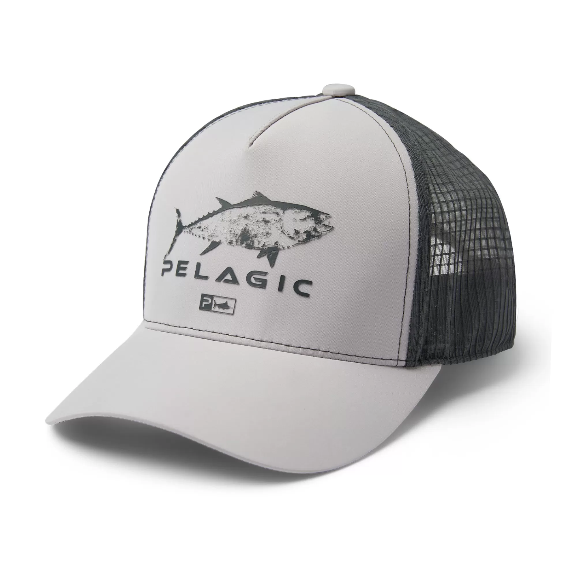 Pelagic Fishing Hats>Echo Gyotaku Light Grey