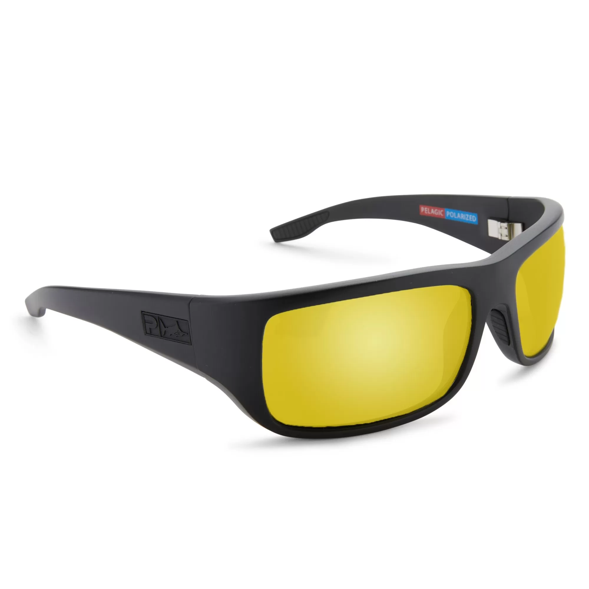 Pelagic Best Selling Sunglasses>Fish Hook - Polarized Mineral Glass Matte Black - Gold