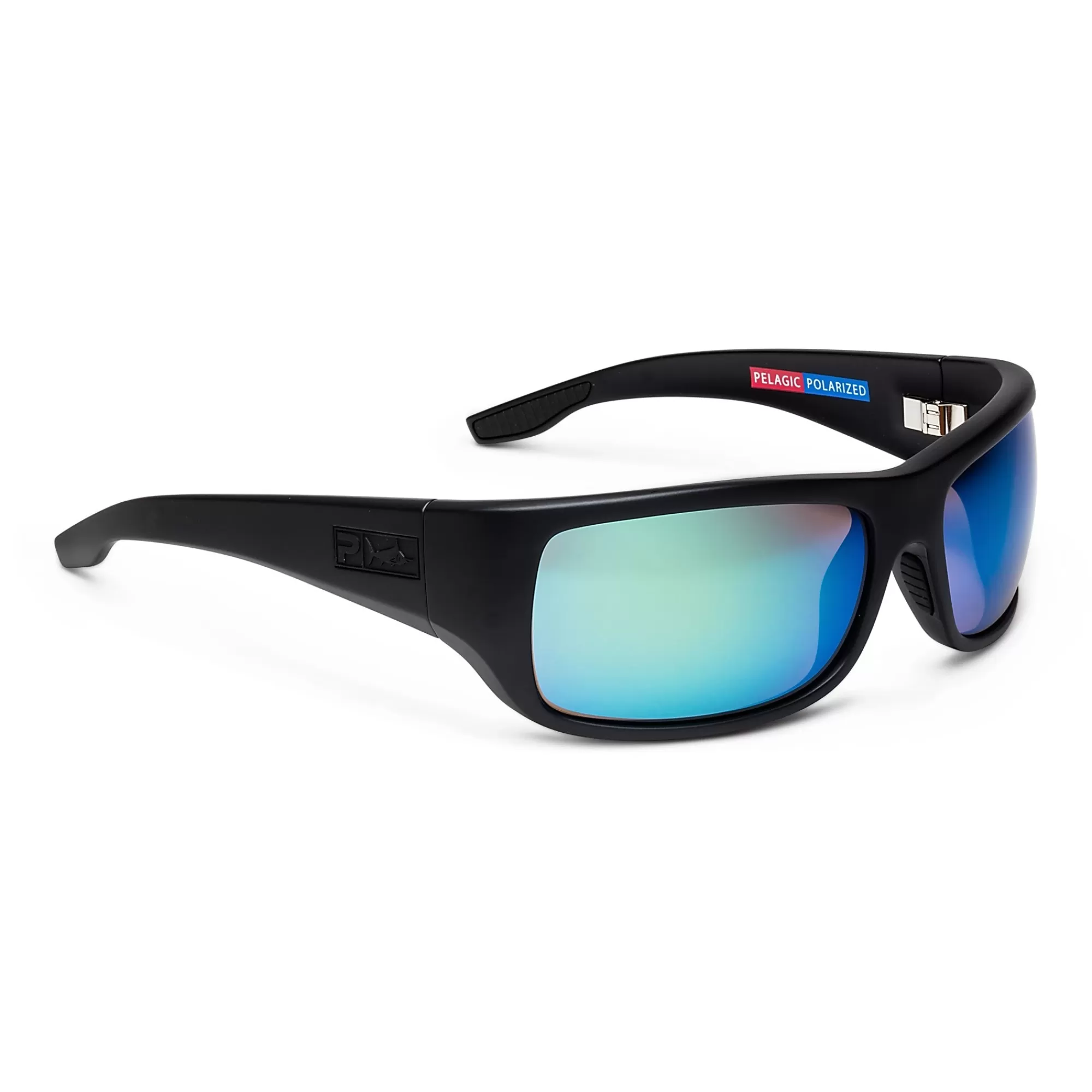 Pelagic Technology>Fish Hook - Polarized Mineral Glass Black Logo - Blue Mirror