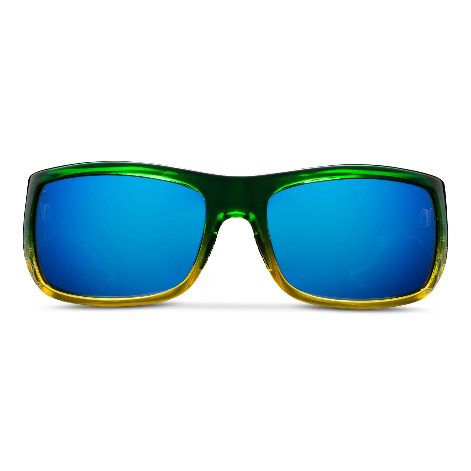 Pelagic Best Selling Sunglasses>Fish Hook - Polarized Mineral Glass Green Dorado - Blue Mirror