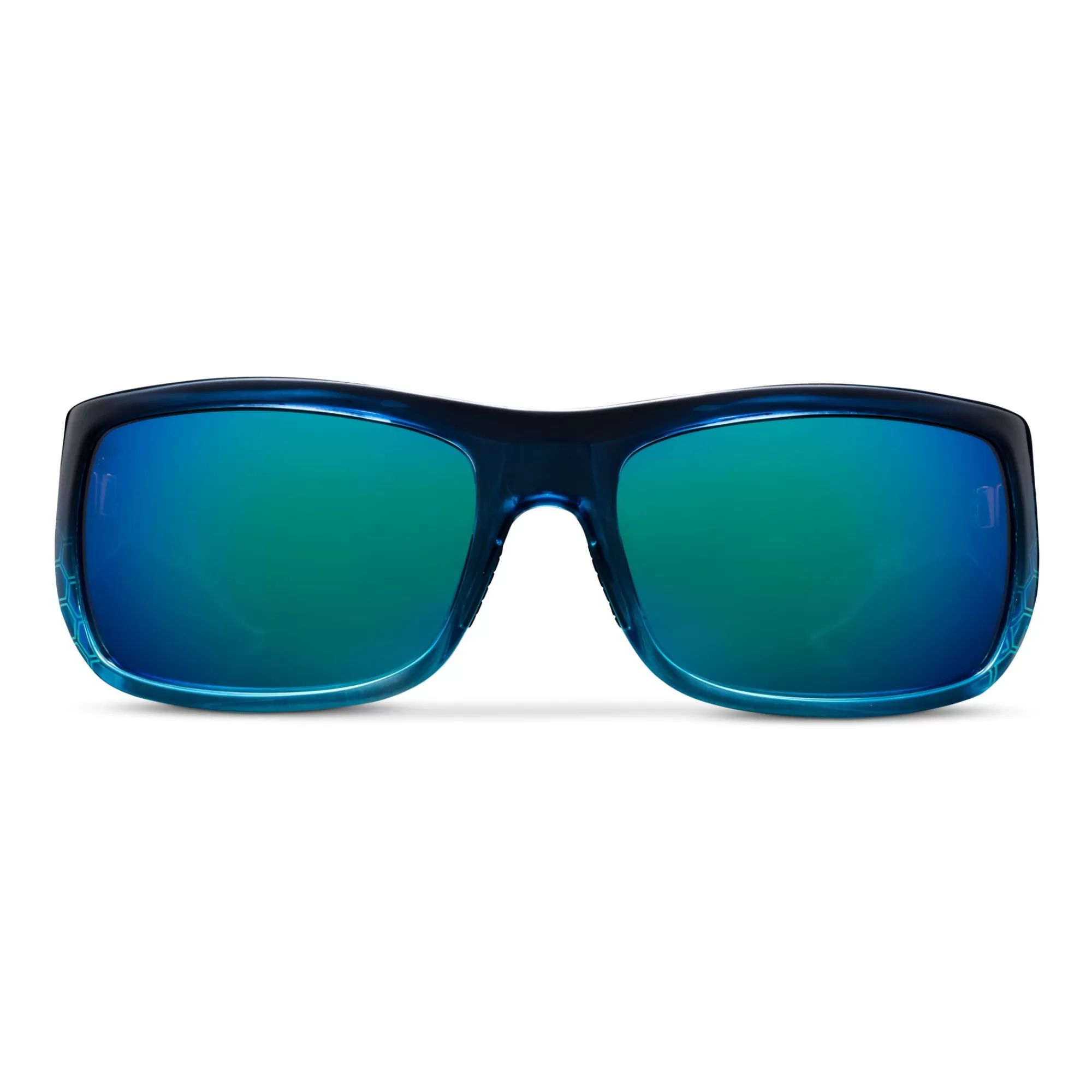 Pelagic Glass Polarized Lenses>Fish Hook - Polarized Mineral Glass Blue Helix - Green Mirror