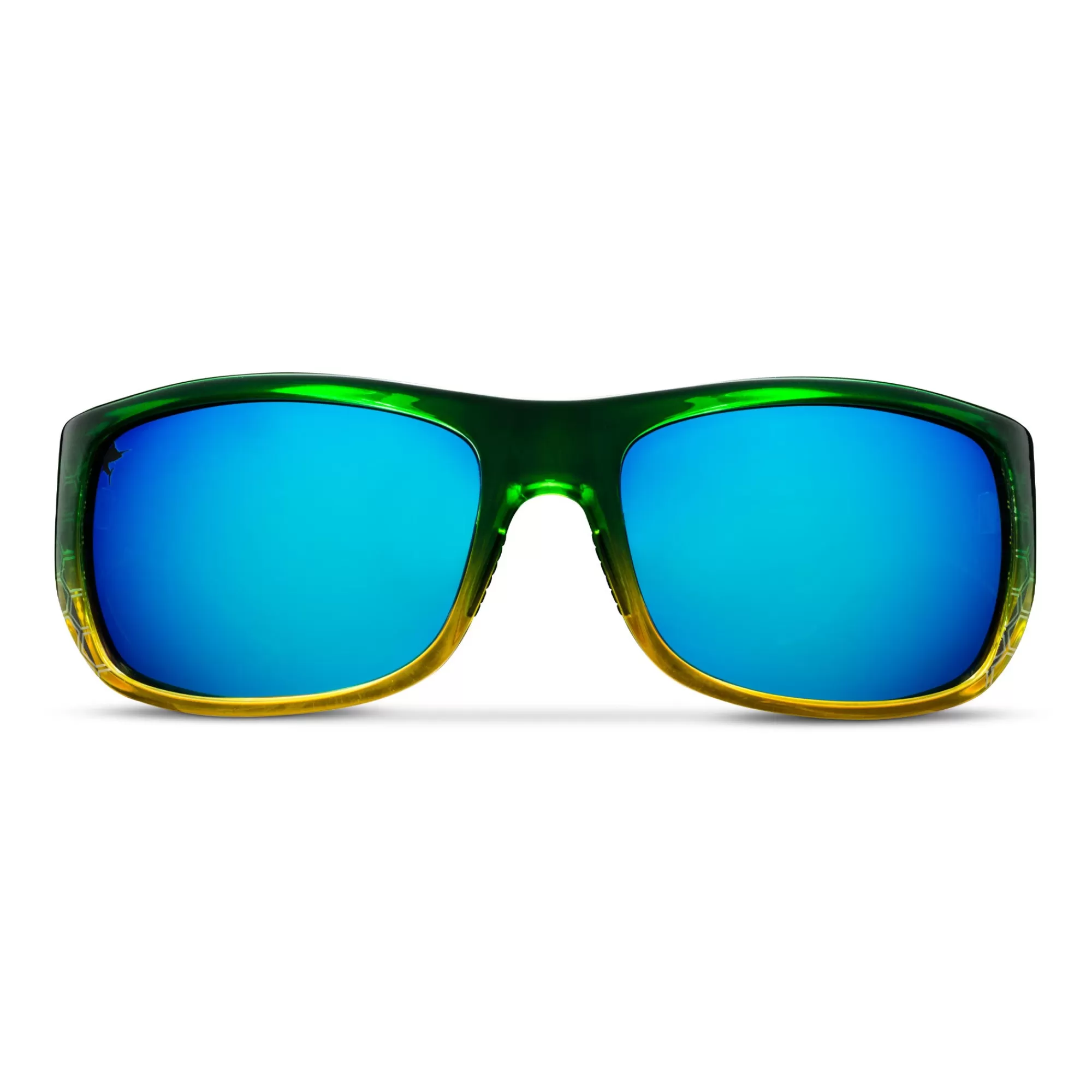 Pelagic Poly Polarized Lenses>Fish Hook - Polarized Poly Lens Green Dorado - Blue Mirror