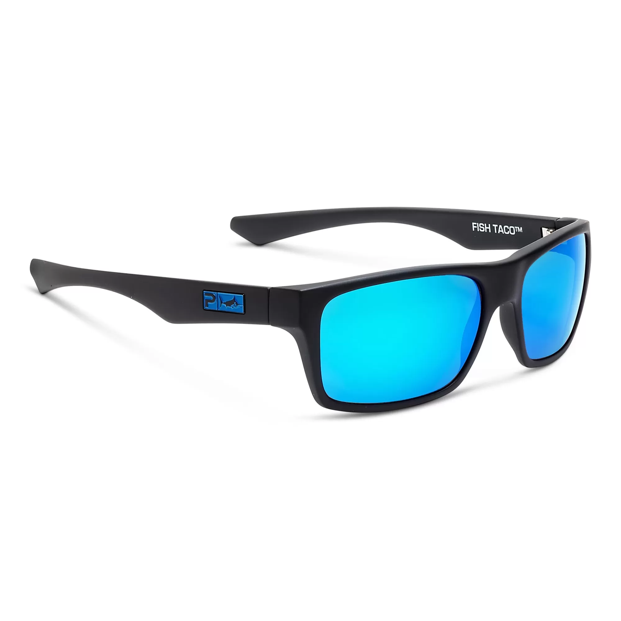 Pelagic Technology>Fish Taco - Polarized Poly Lens Matte Black - Blue Mirror