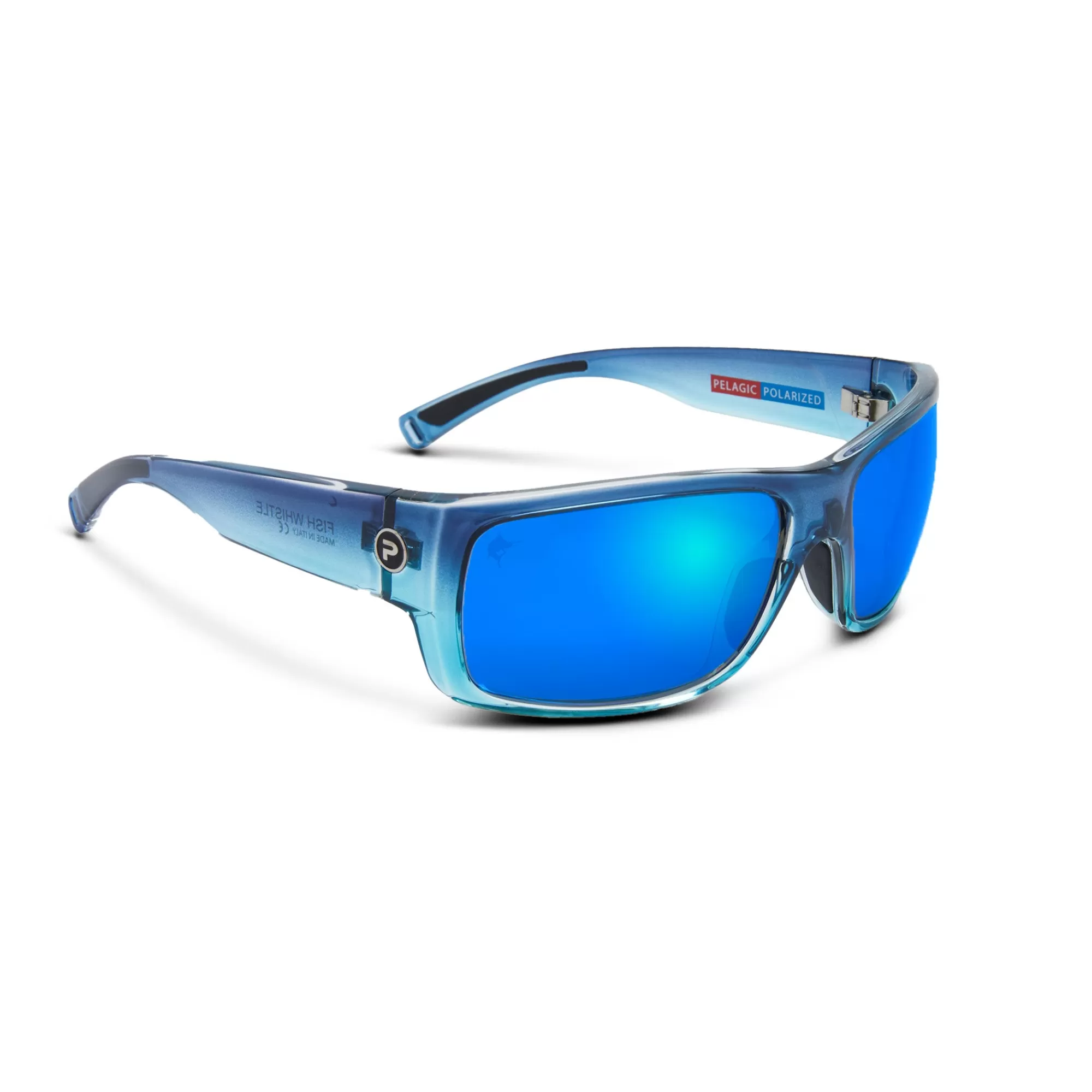 Pelagic Best Selling Sunglasses>Fish Whistle - Polarized Mineral Glass Blue Fade - Blue