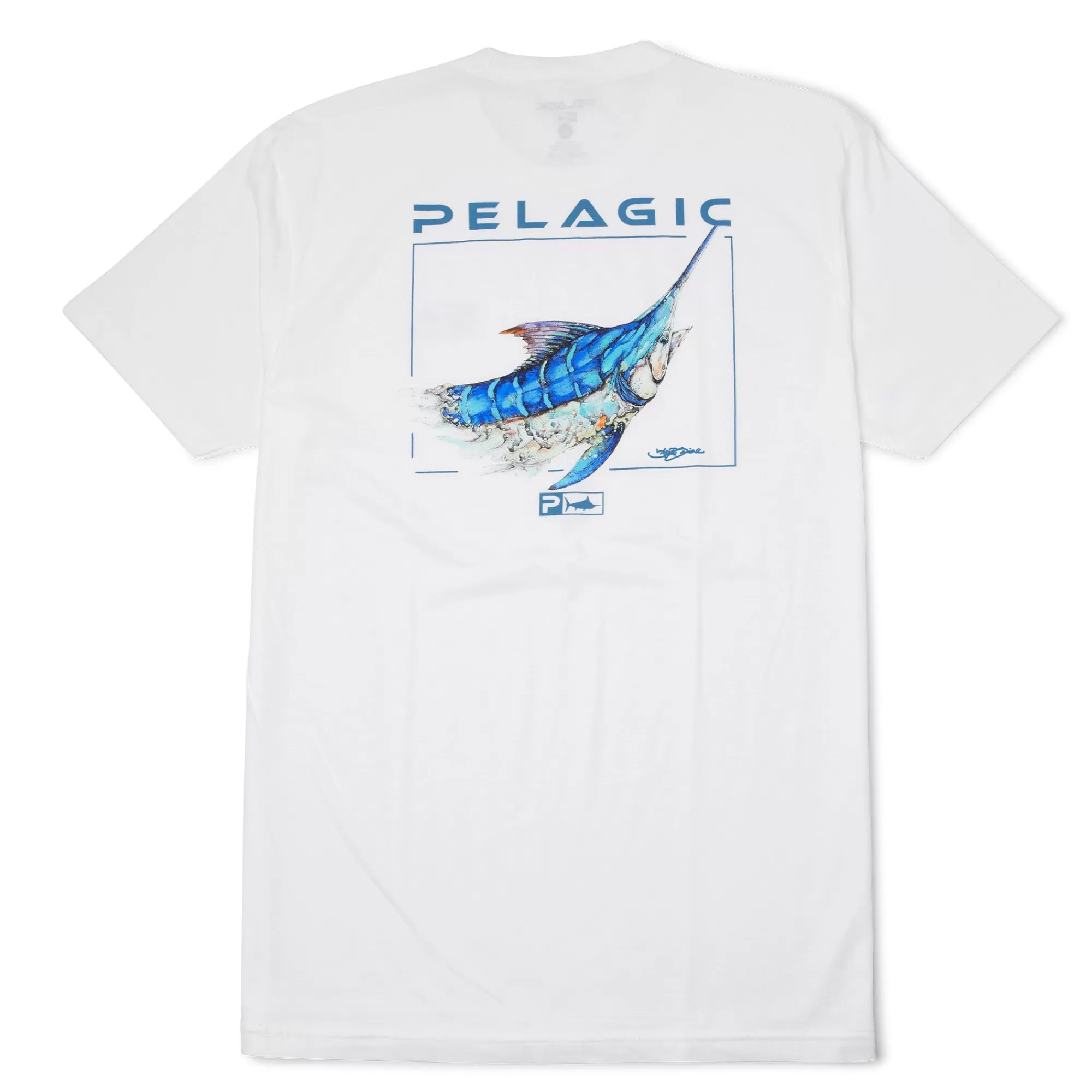 Pelagic T-Shirts & Tank Tops>Goione Marlin White