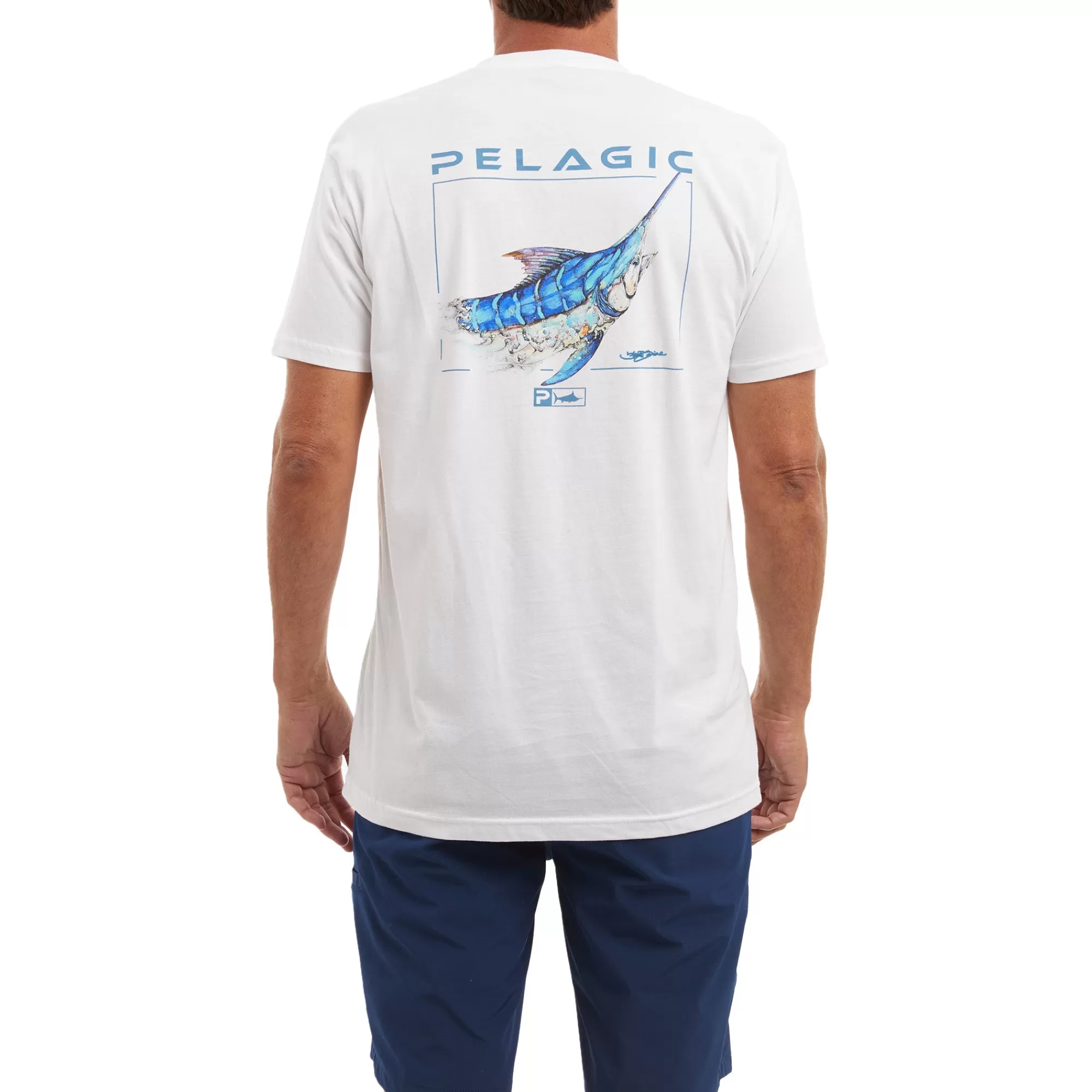 Pelagic T-Shirts & Tank Tops>Goione Marlin White