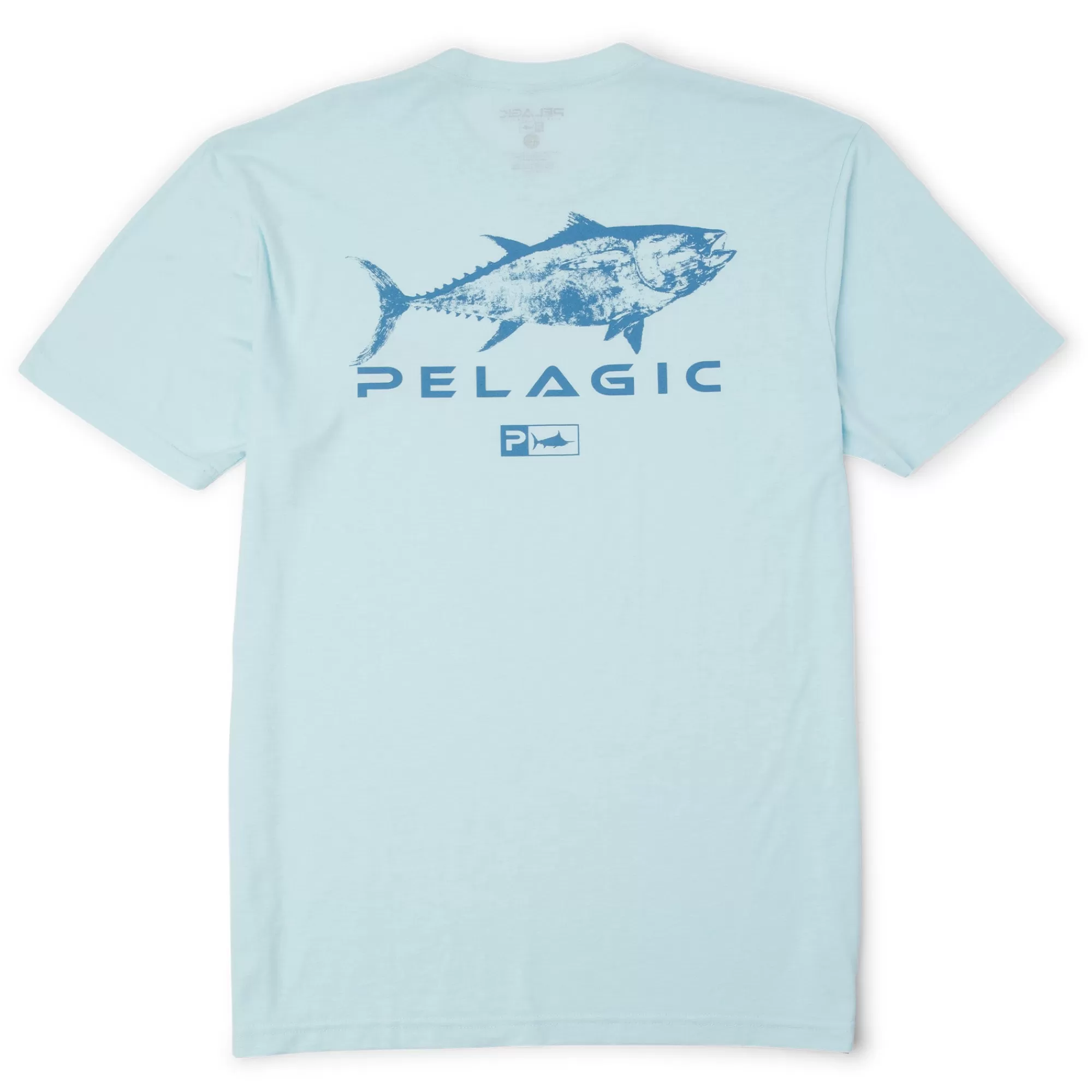 Pelagic T-Shirts & Tank Tops>Gyotaku Tuna Light Blue