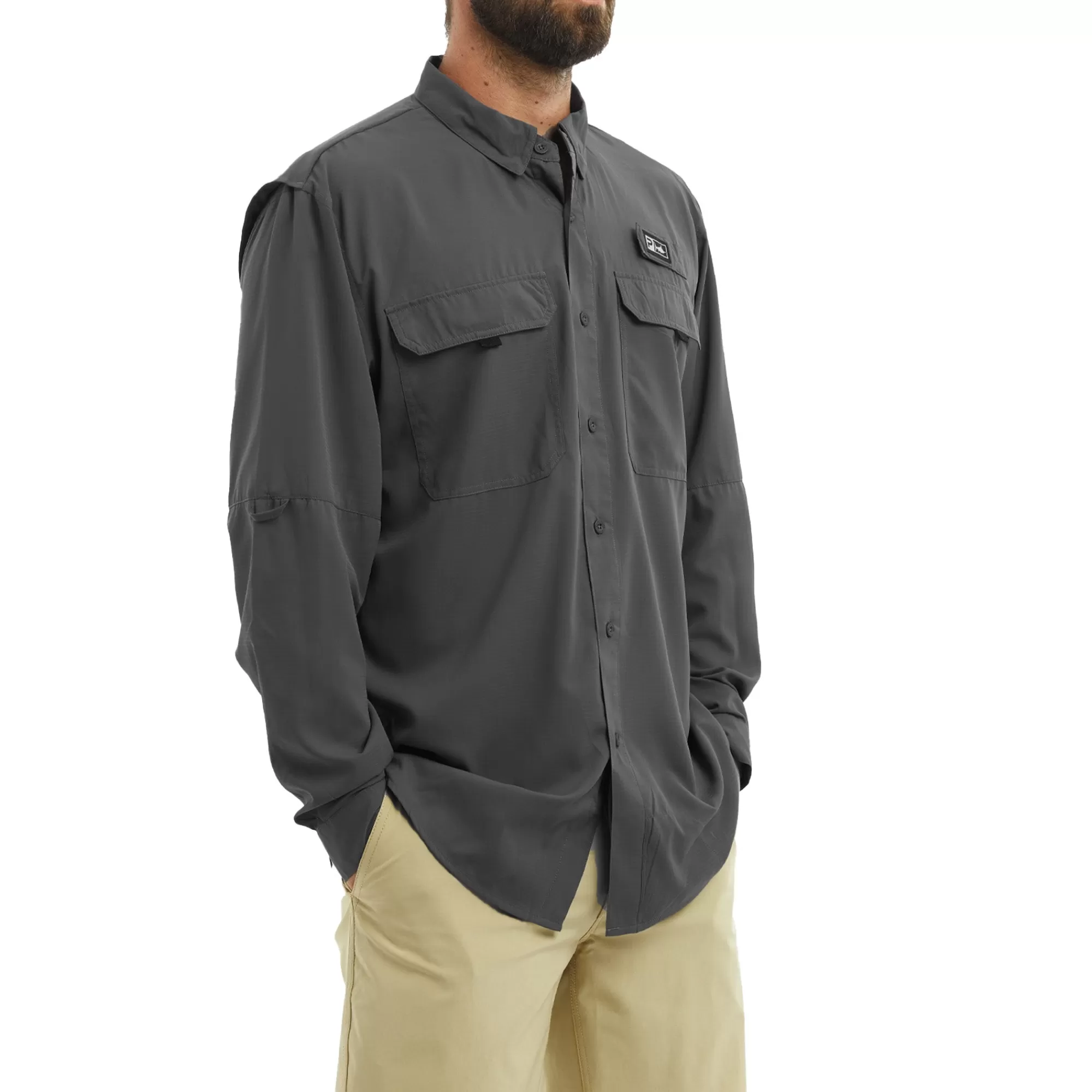 Pelagic Button-Ups>Keys Ls Graphite