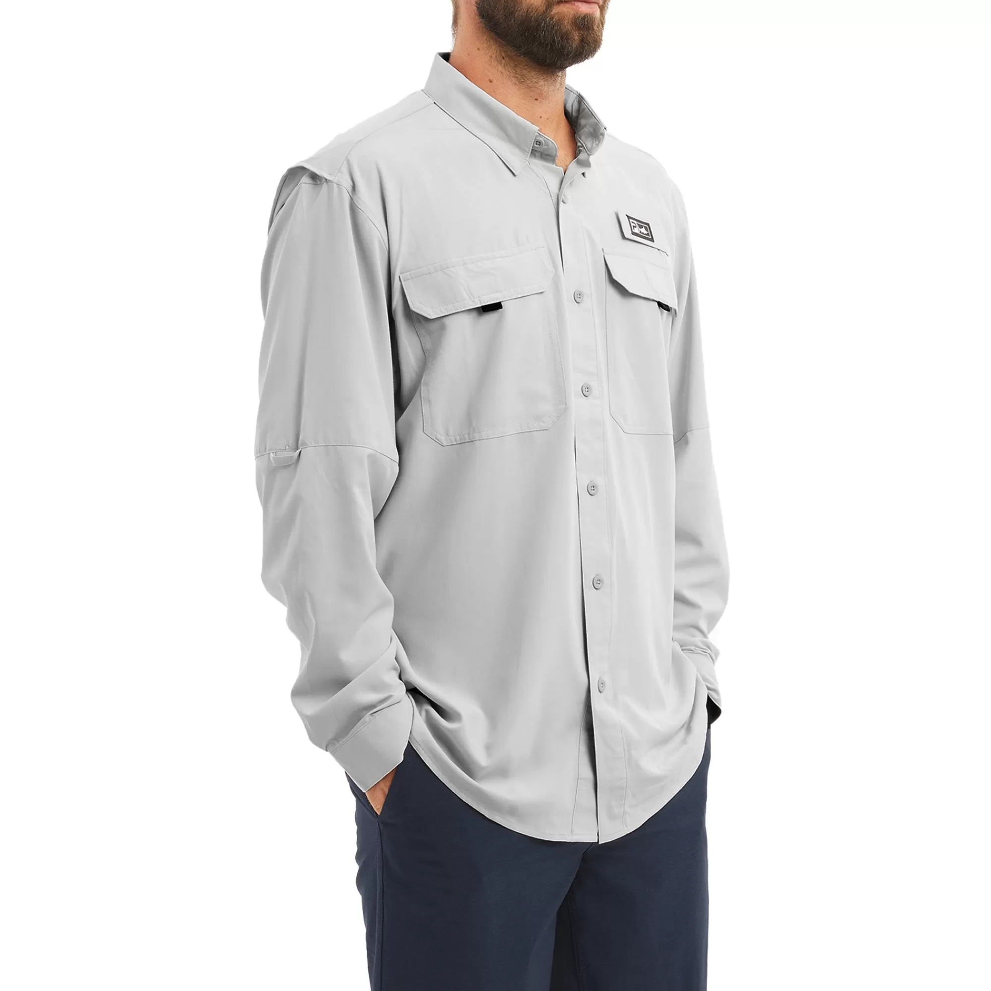 Pelagic Button-Ups>Keys Ls Light Grey