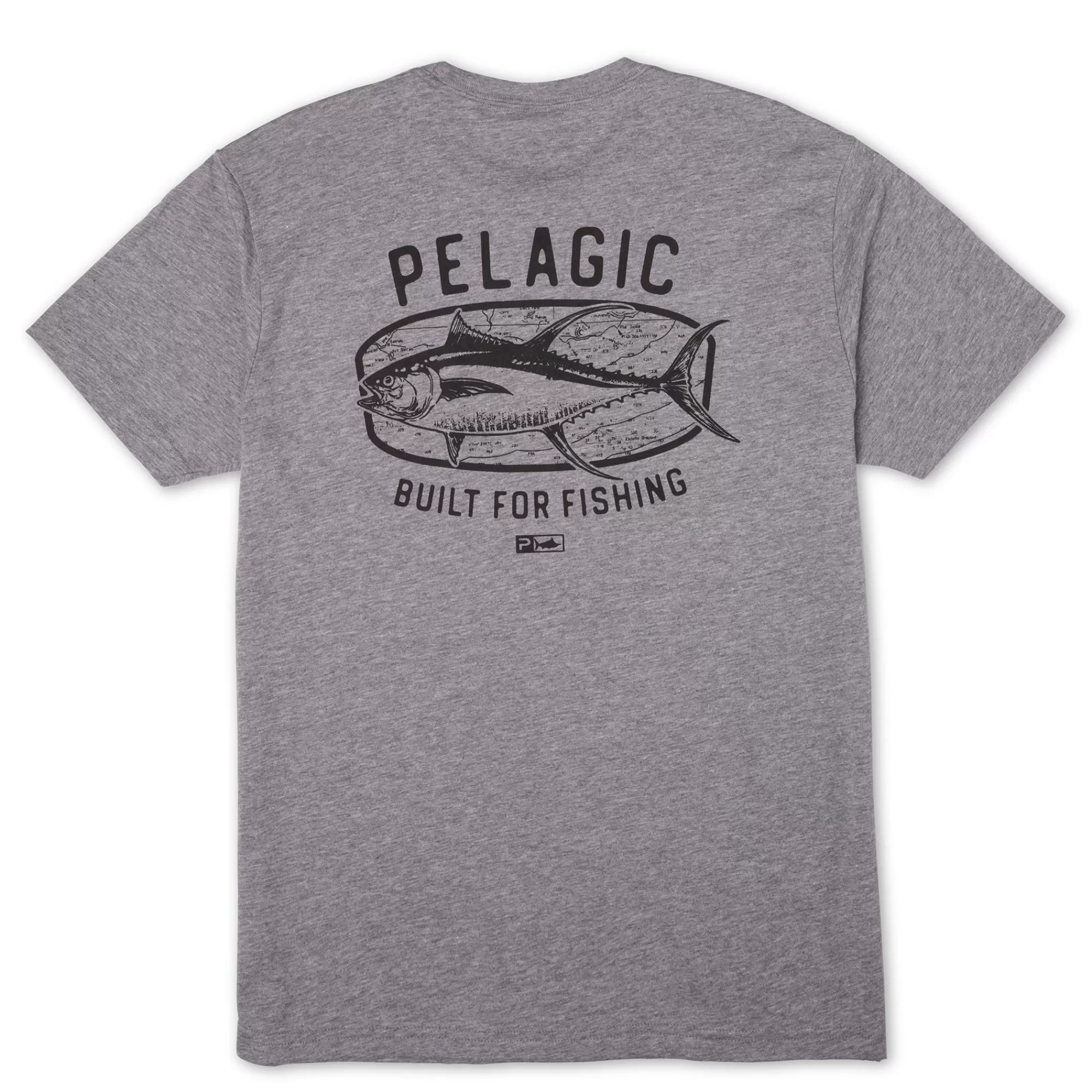 Pelagic T-Shirts & Tank Tops>Map Fish Premium Heather