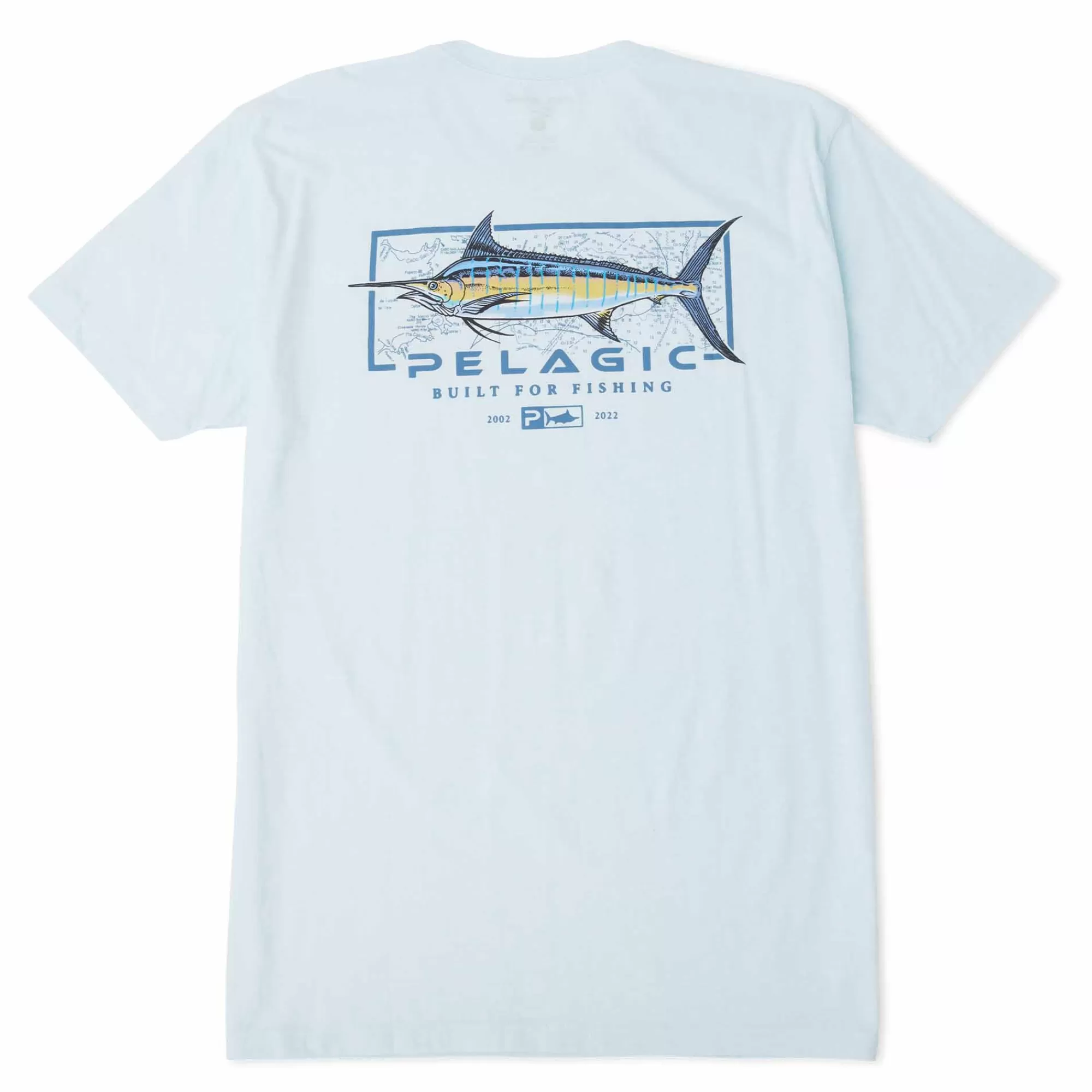 Pelagic T-Shirts & Tank Tops>Marlin Mind Ice Blue