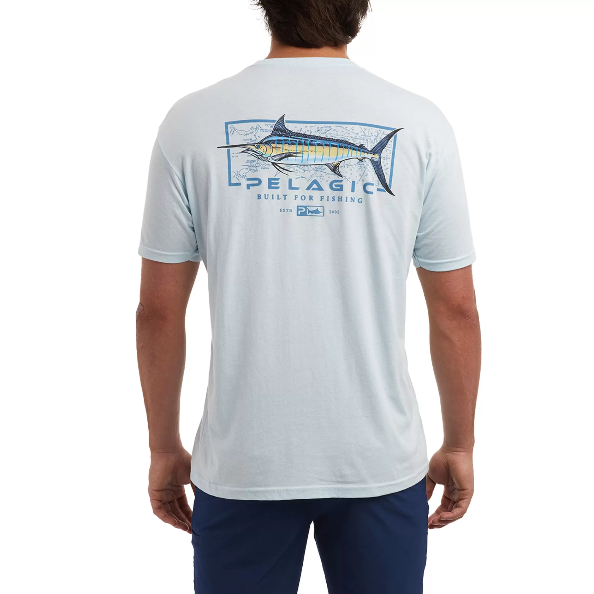 Pelagic T-Shirts & Tank Tops>Marlin Mind Ice Blue