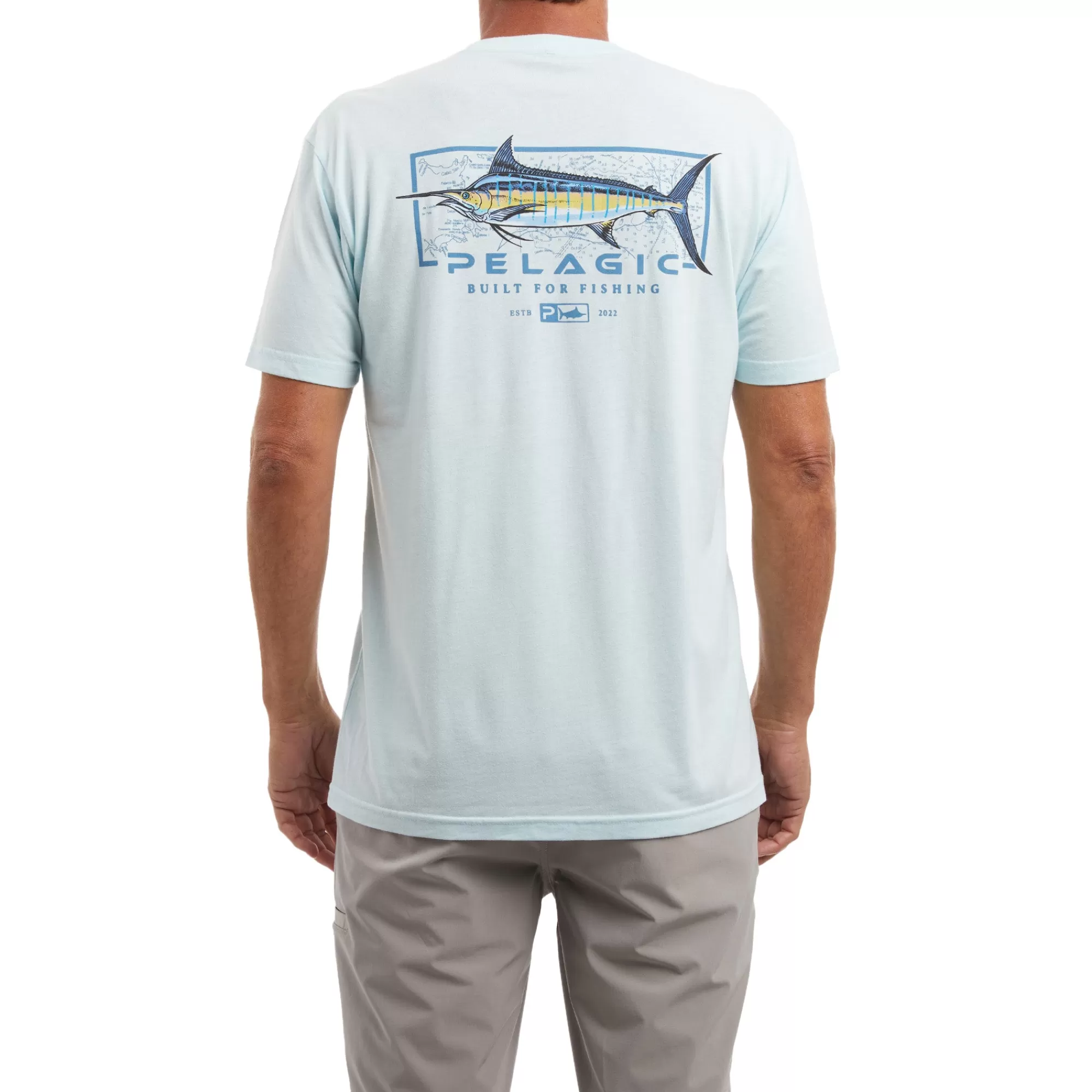 Pelagic T-Shirts & Tank Tops>Marlin Minds Light Blue