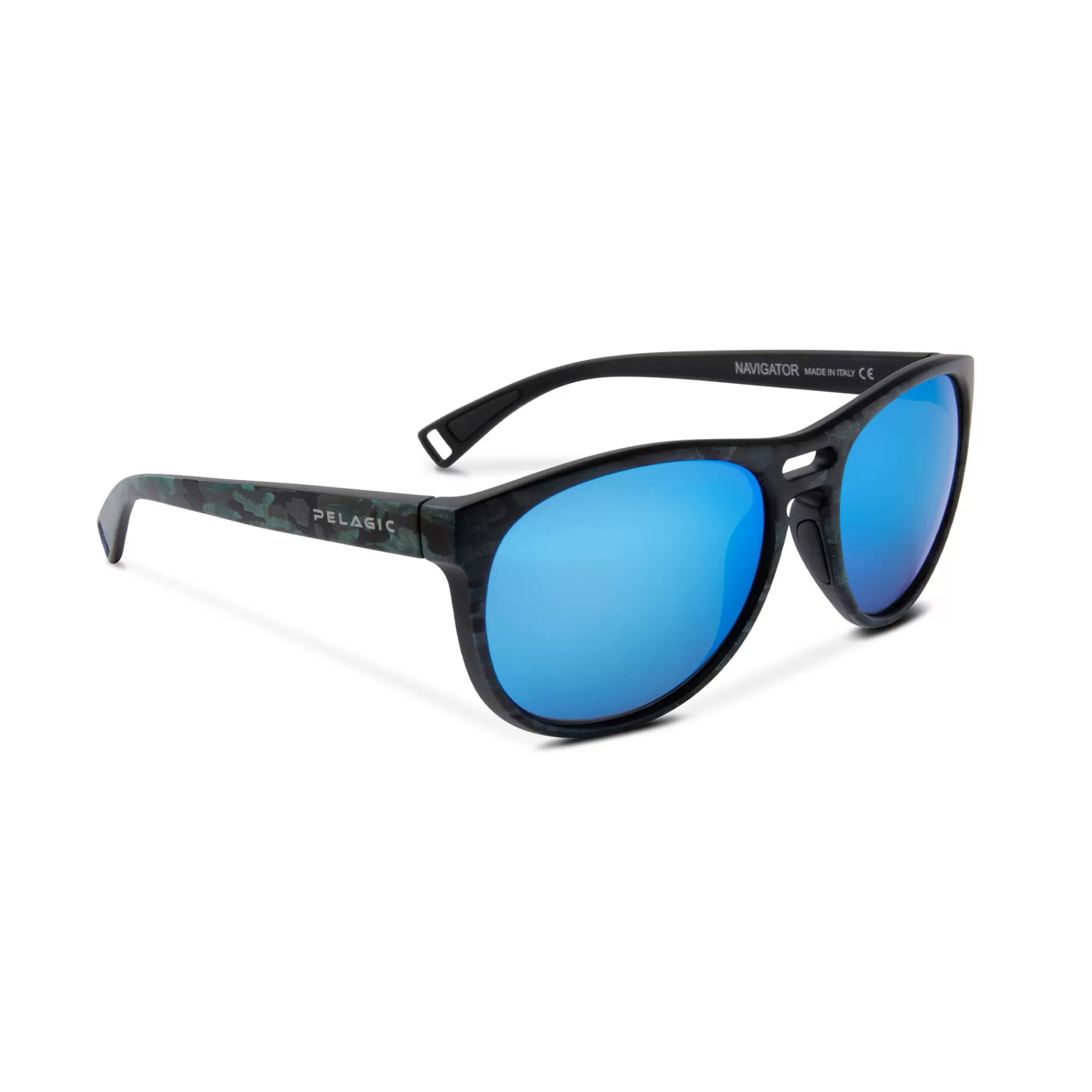 Pelagic Technology>Navigator - Polarized Poly Lens Green Camo - Blue