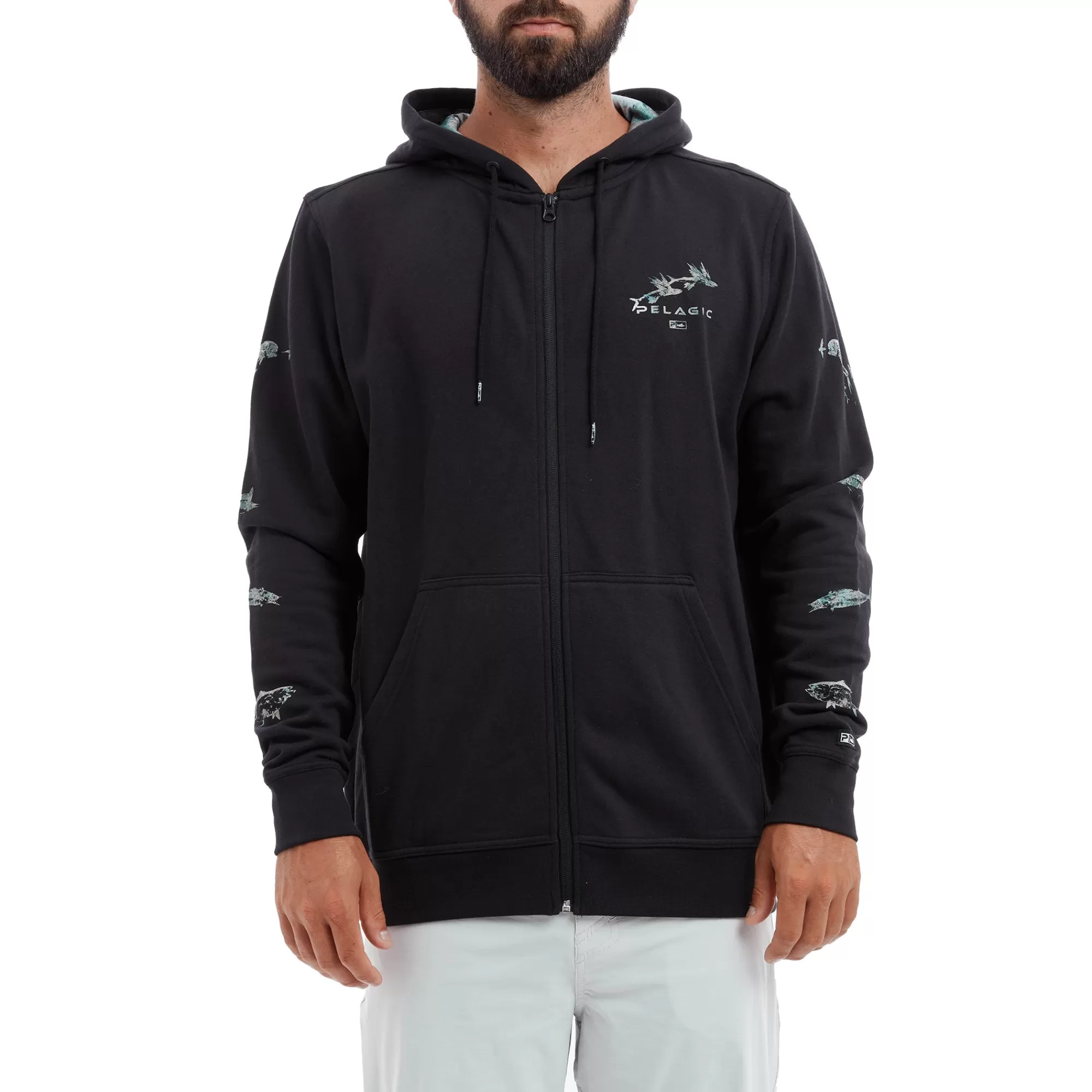 Pelagic Hoodies & Fleece>Northlake Gyotaku Black