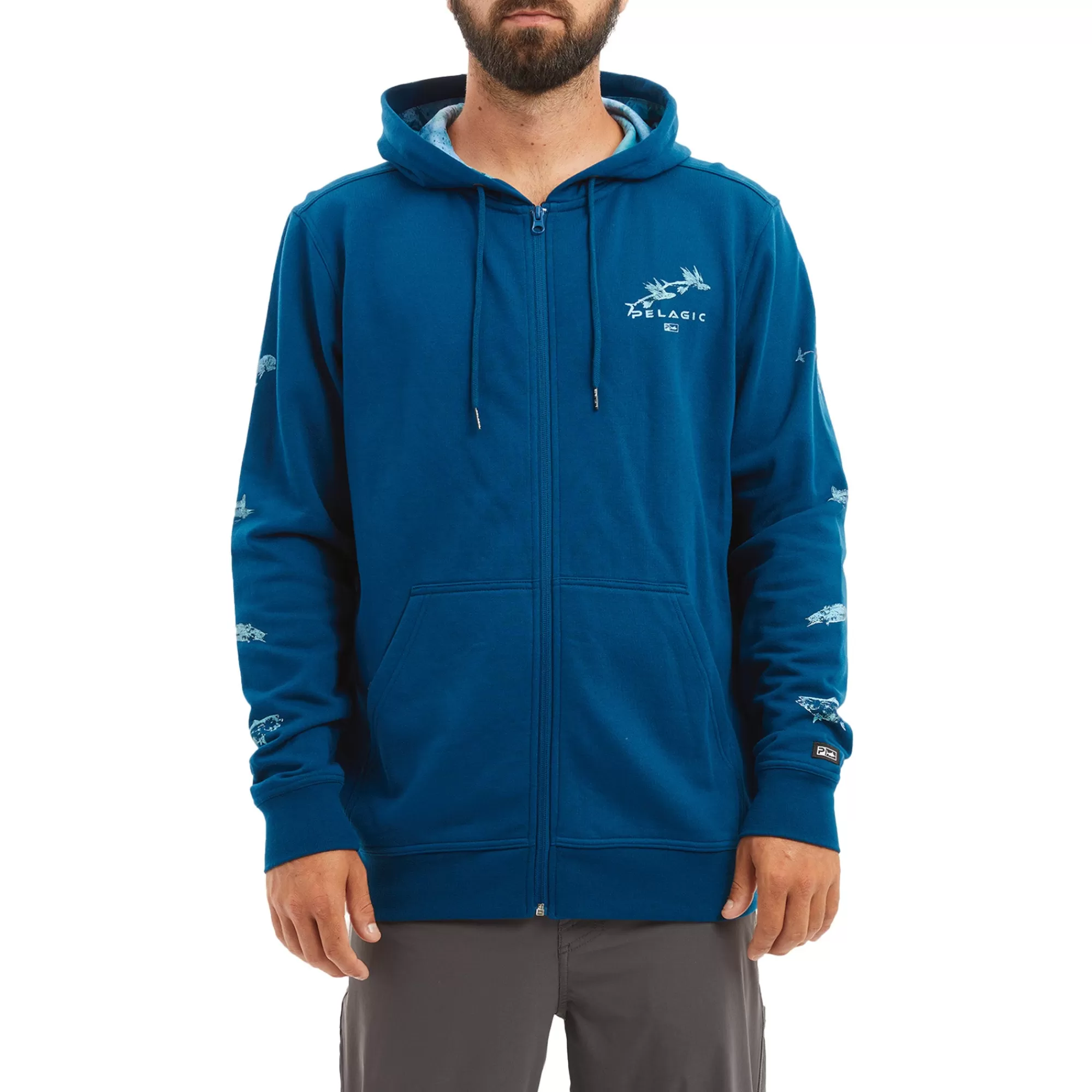 Pelagic Hoodies & Fleece>Northlake Gyotaku Navy