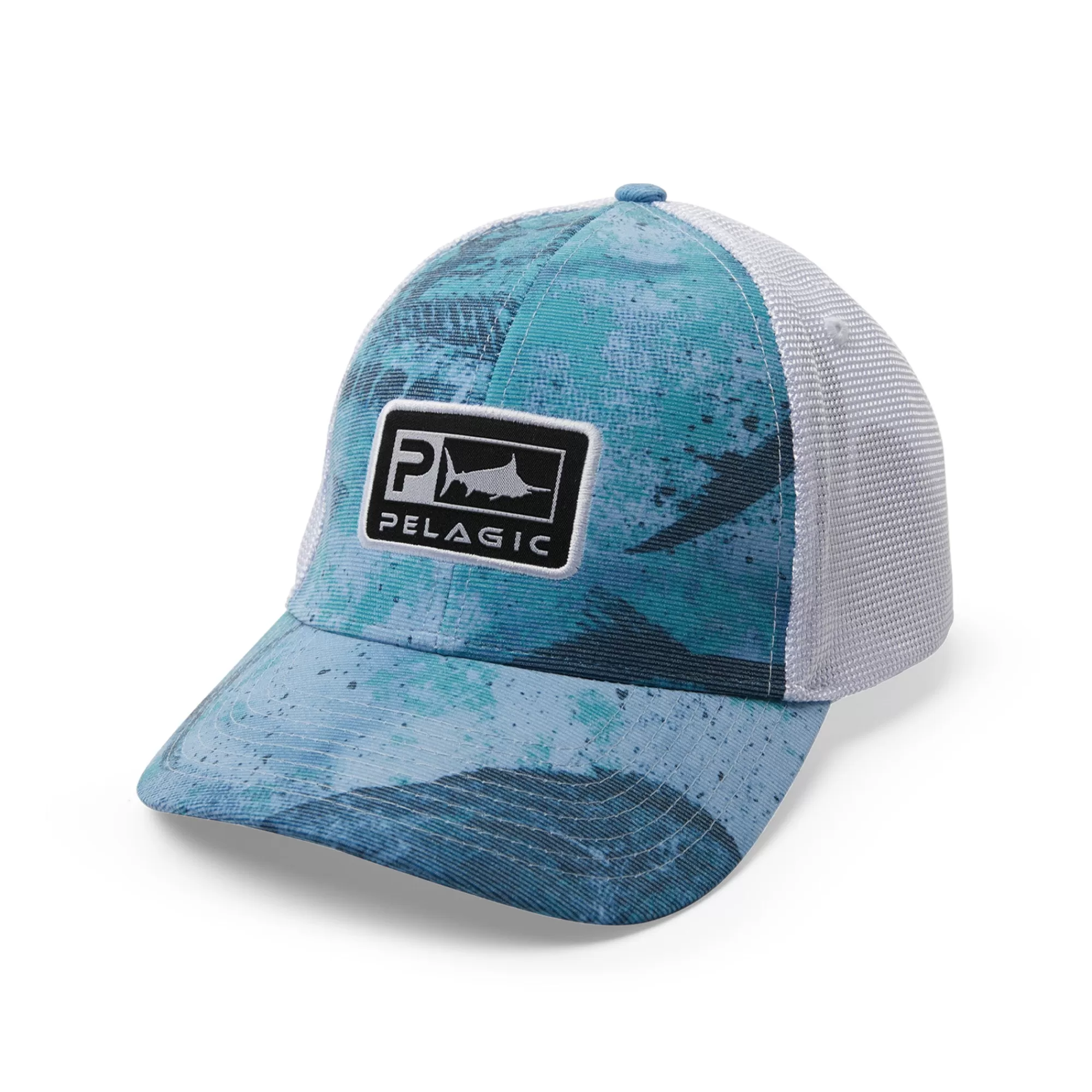 Pelagic Fishing Hats>Offshore Icon Gyotaku Blue