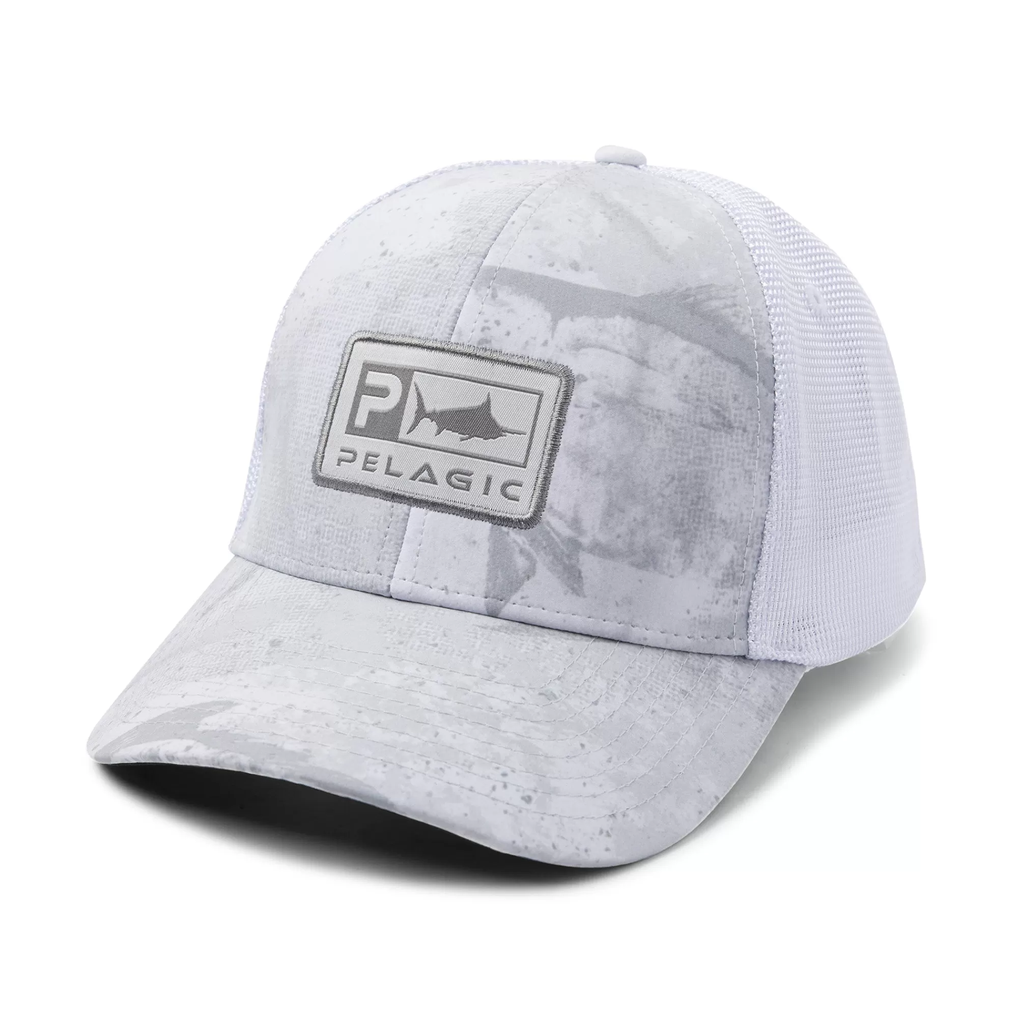 Pelagic Fishing Hats>Offshore Icon Gyotaku Light Grey