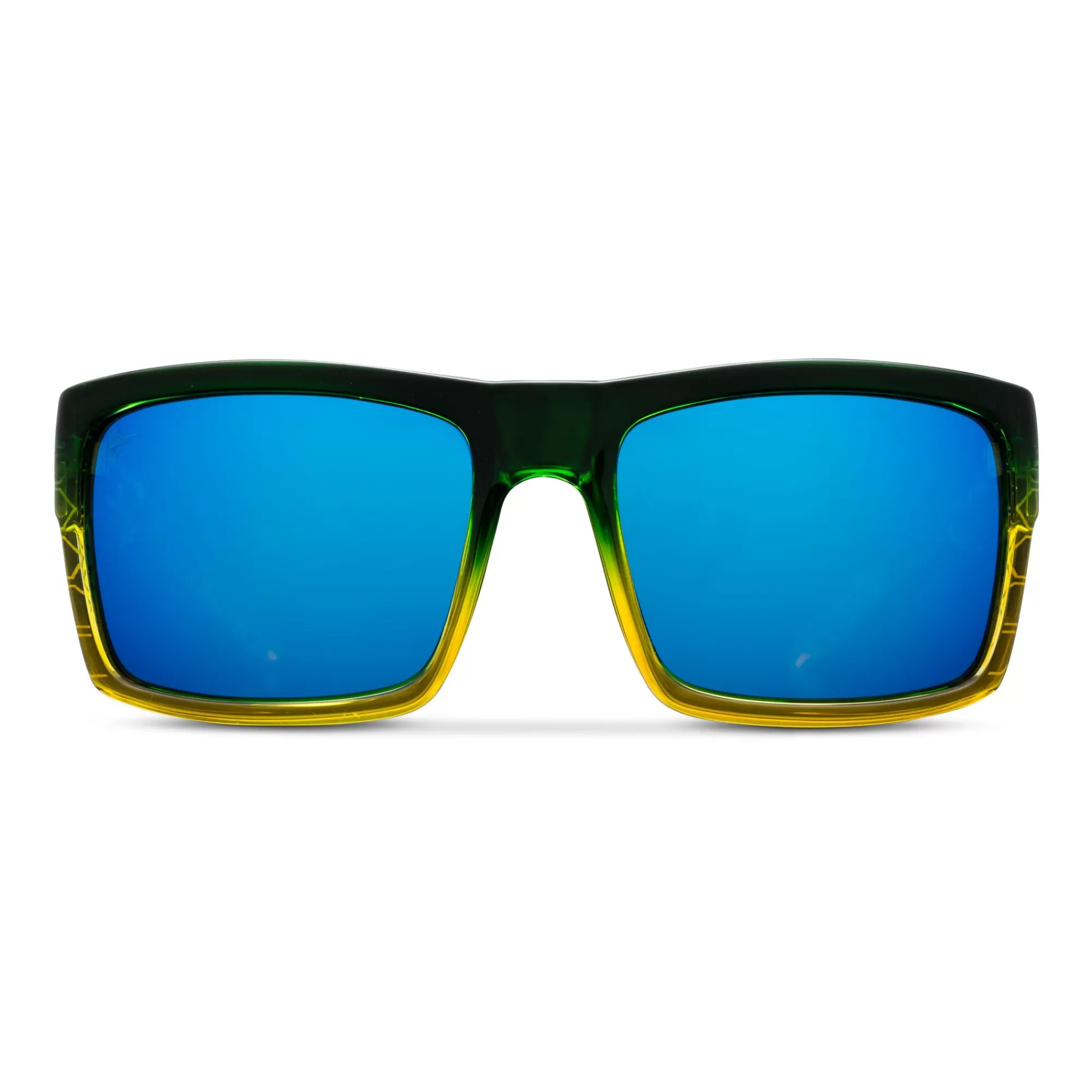 Pelagic Glass Polarized Lenses>Shark Bite - Polarized Mineral Glass Green Dorado - Blue Mirror