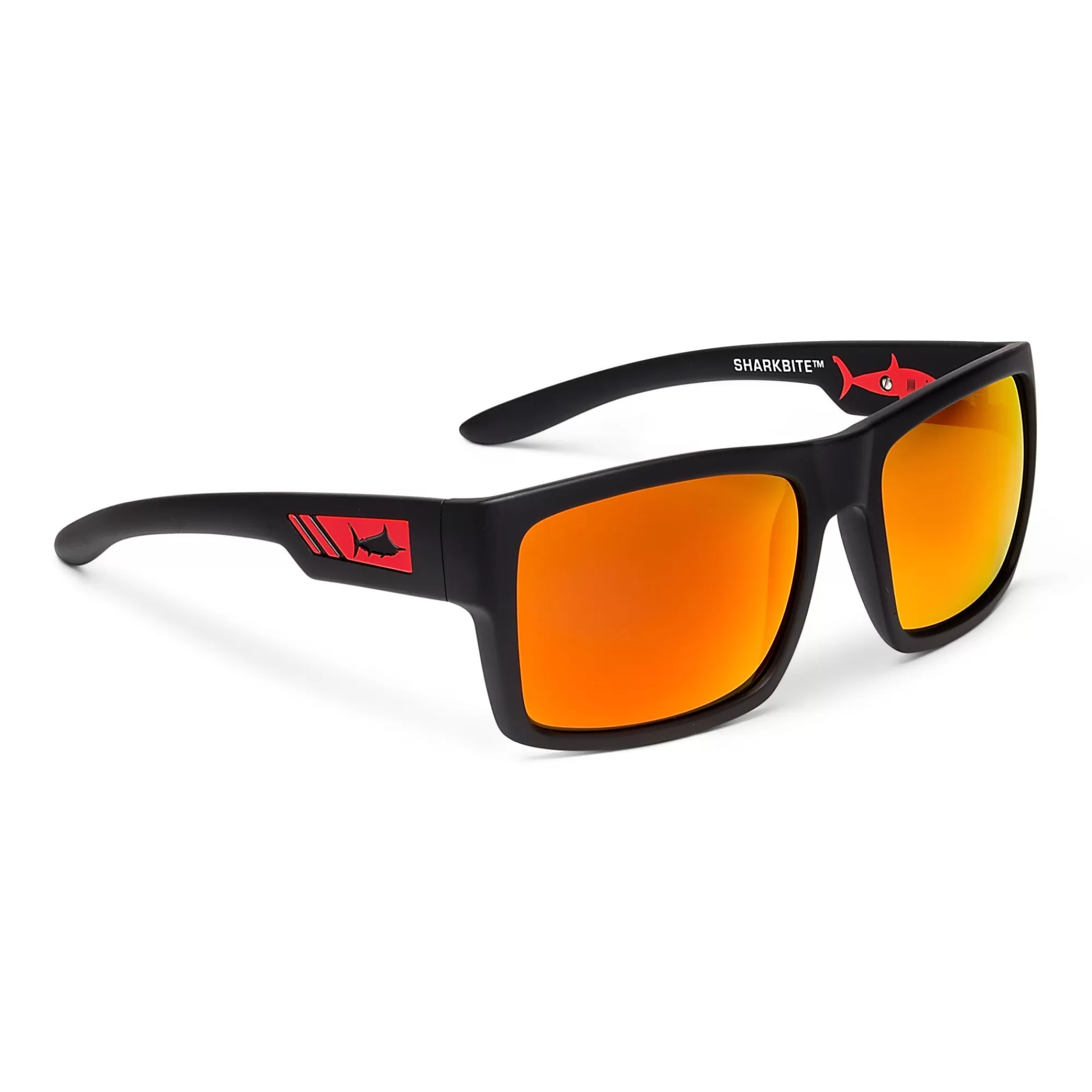 Pelagic Best Selling Sunglasses>Shark Bite - Polarized Poly Lens Matte Black - Sunrise