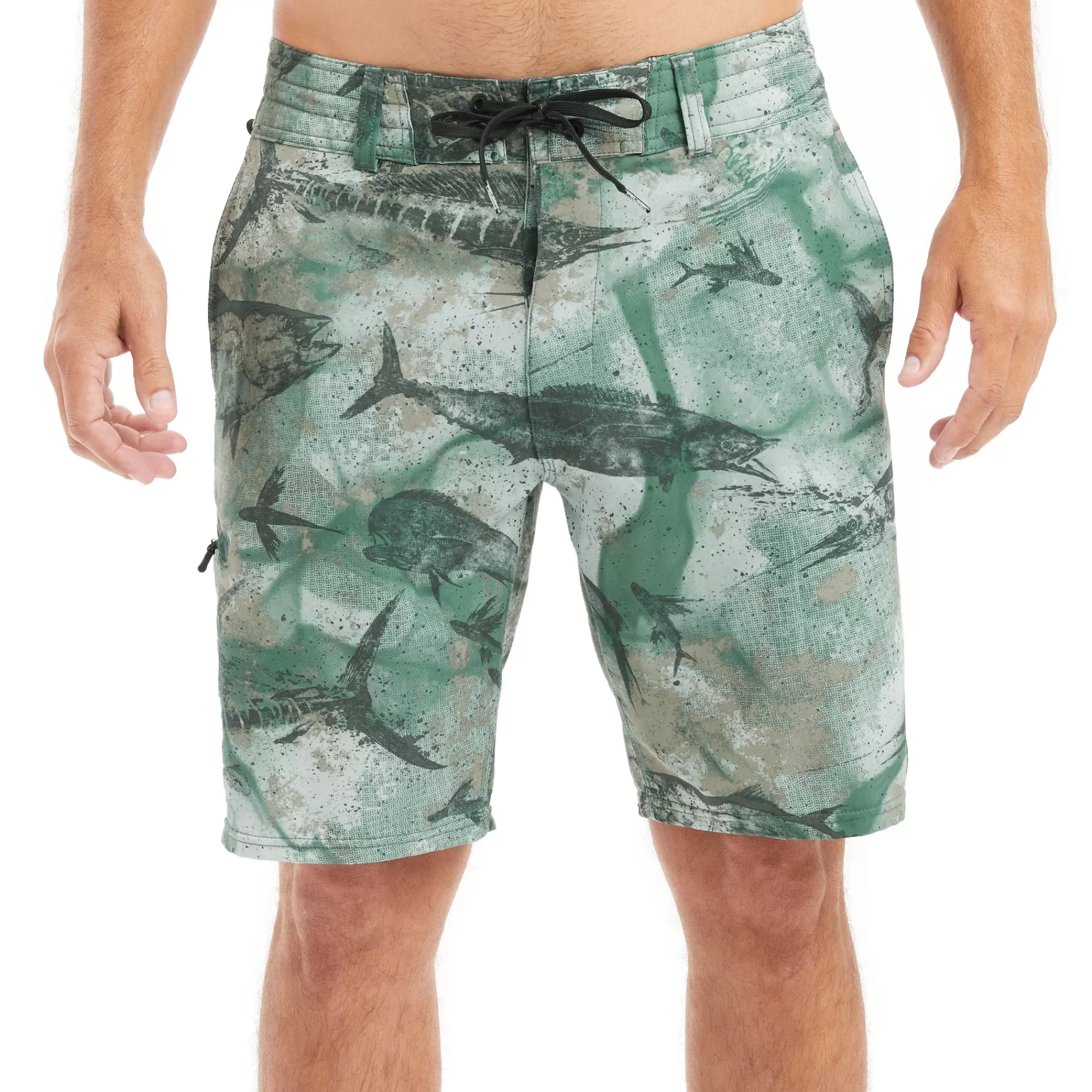 Pelagic Fishing Shorts>Sharkskin Elite Green