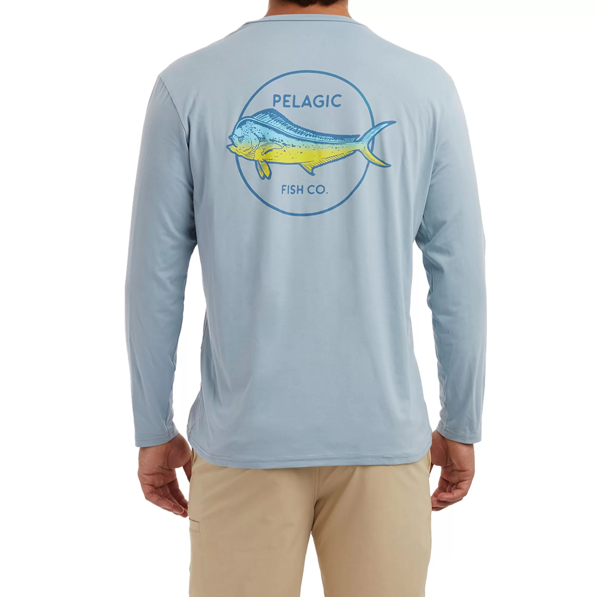 Pelagic T-Shirts & Tank Tops>Stratos Mahi Fade Ls Slate