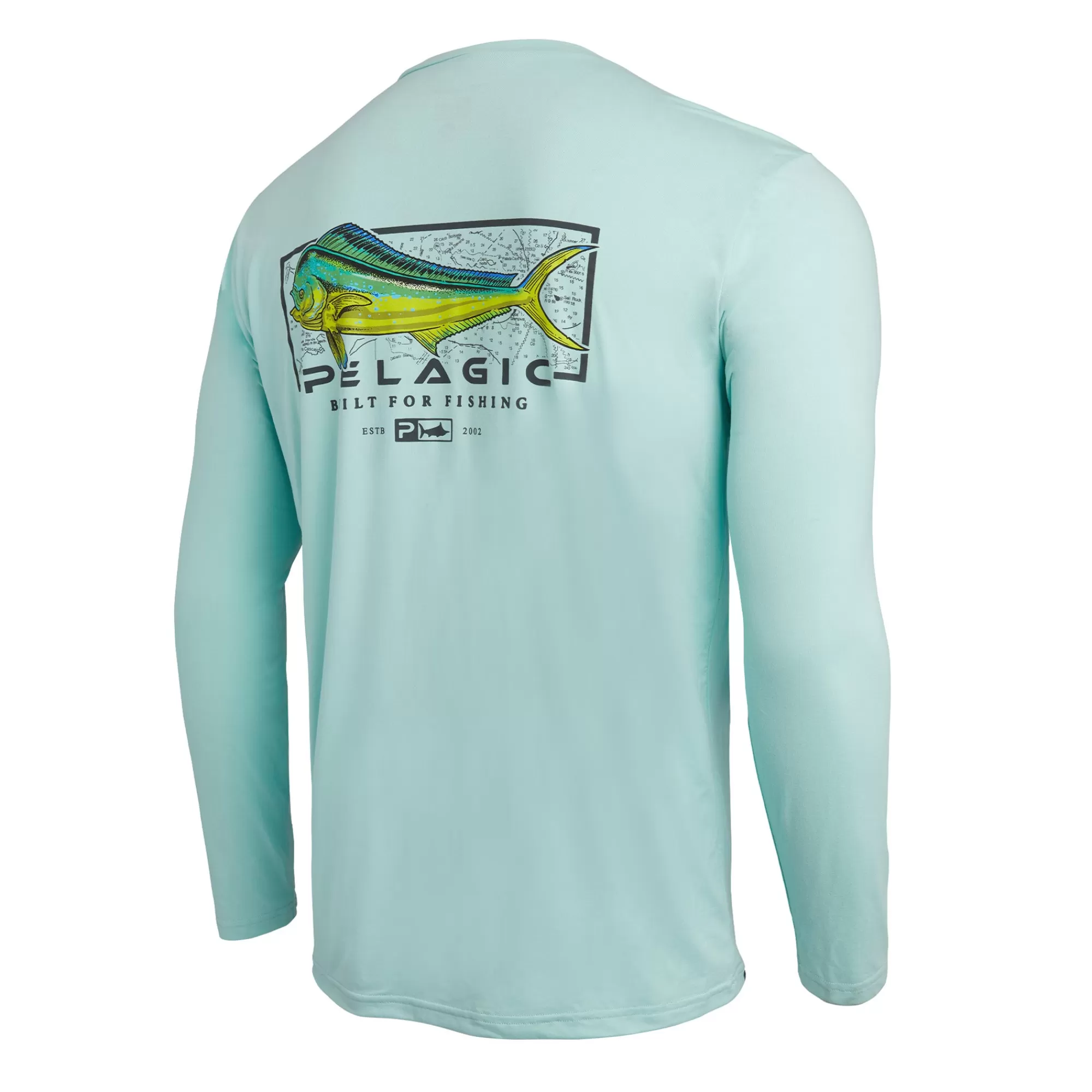 Pelagic T-Shirts & Tank Tops>Stratos Mahi Mind Ls Turquoise