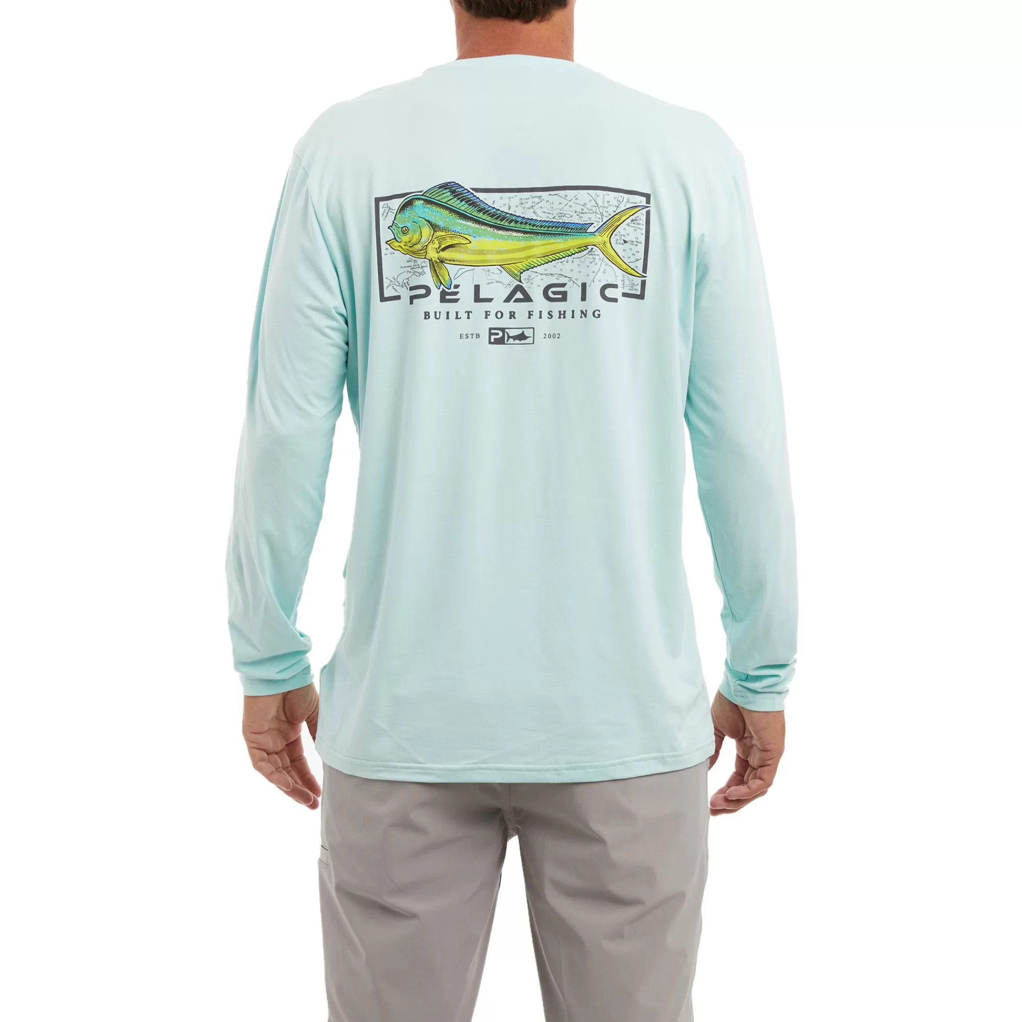 Pelagic T-Shirts & Tank Tops>Stratos Mahi Mind Ls Turquoise