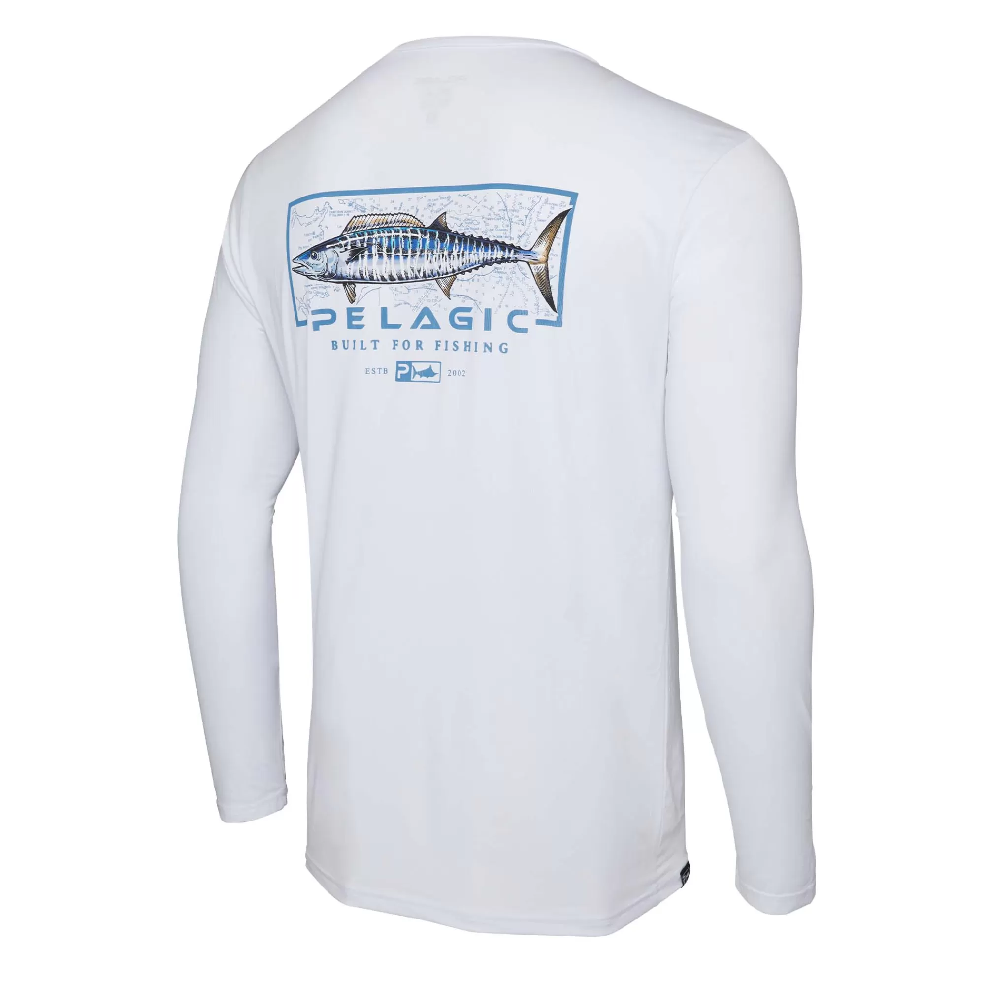 Pelagic T-Shirts & Tank Tops>Stratos Wahoo Mind Ls White