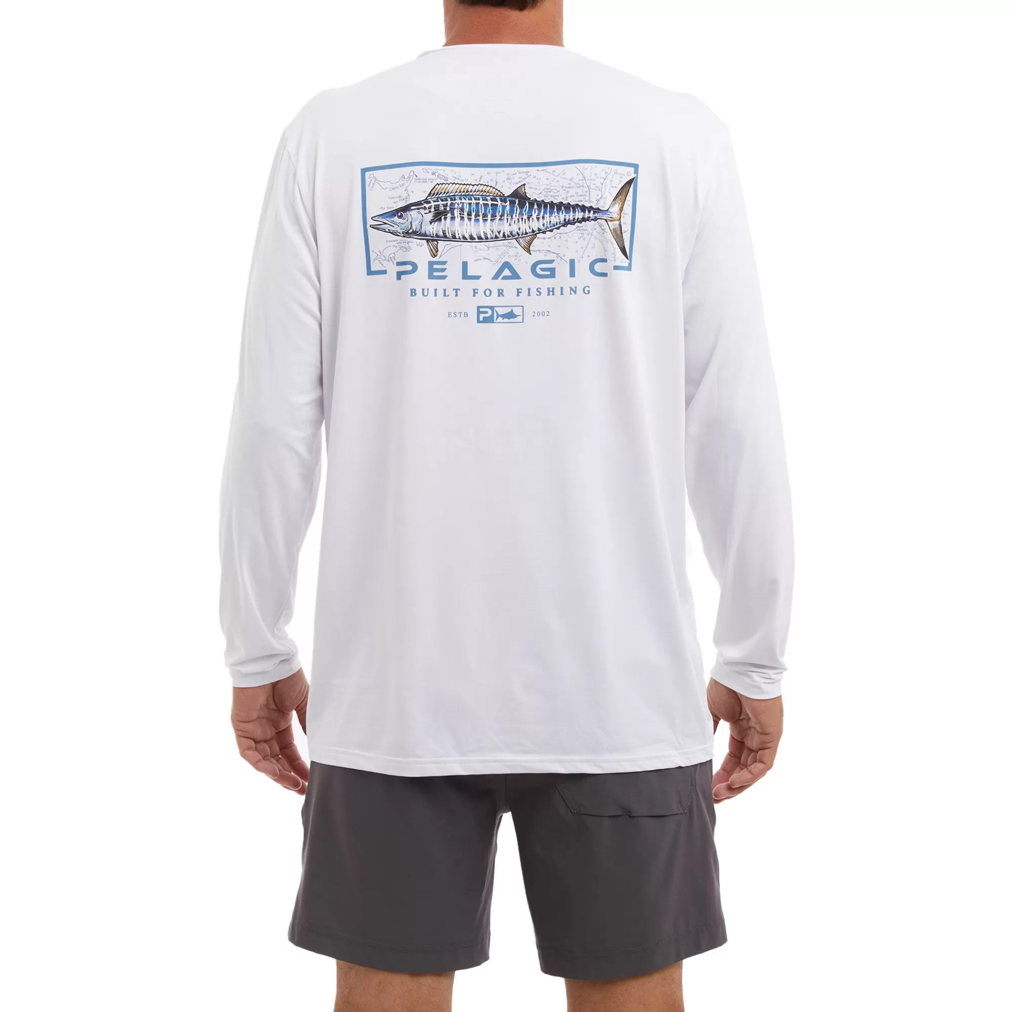 Pelagic T-Shirts & Tank Tops>Stratos Wahoo Mind Ls White