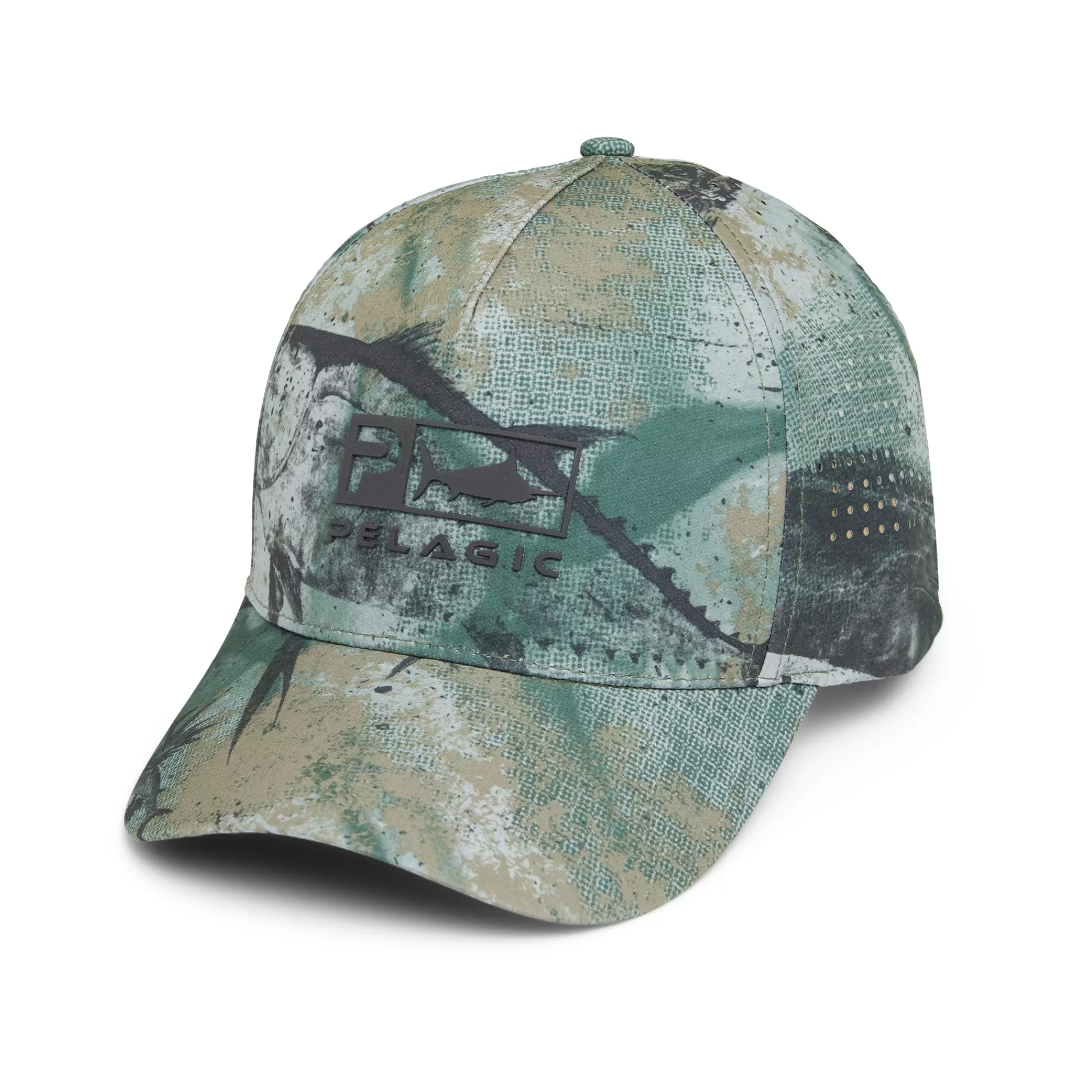 Pelagic Fishing Hats>Terminal Gyotaku Green