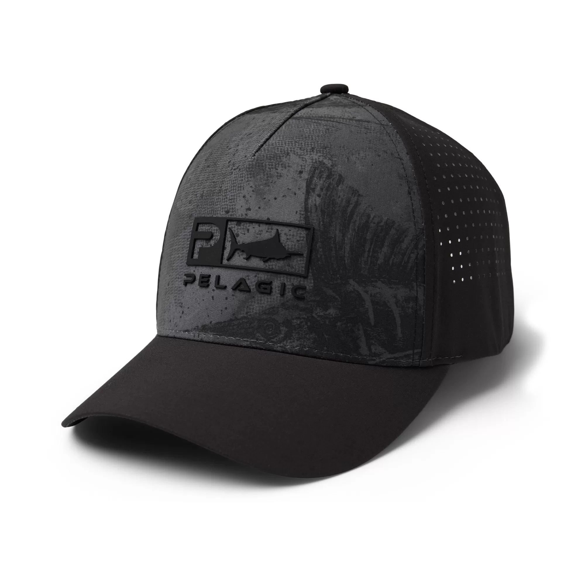 Pelagic Fishing Hats>Terminal Gyotaku Black / Charcoal