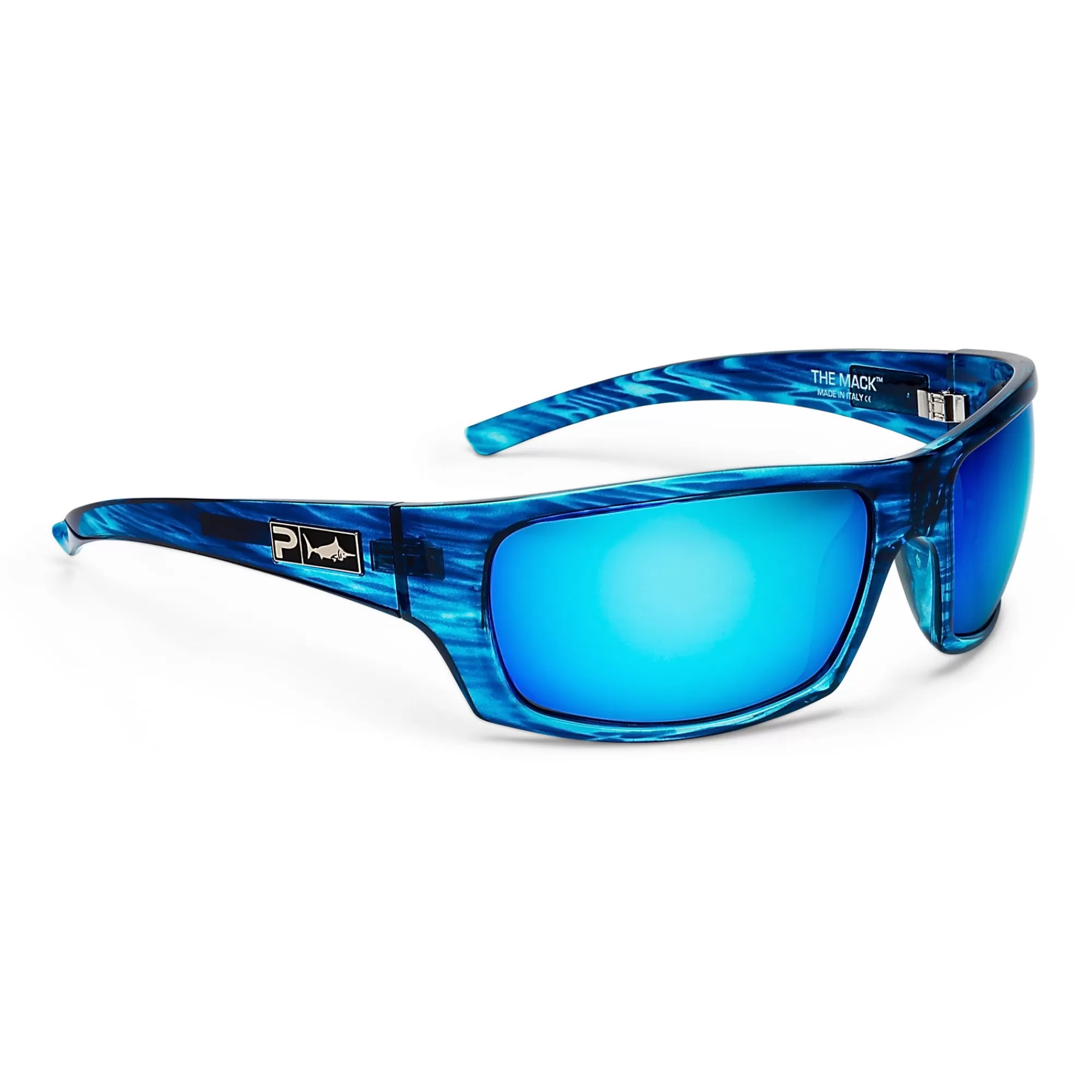 Pelagic Best Selling Sunglasses>The Mack - Polarized Poly Lens Ocean - Blue Mirror