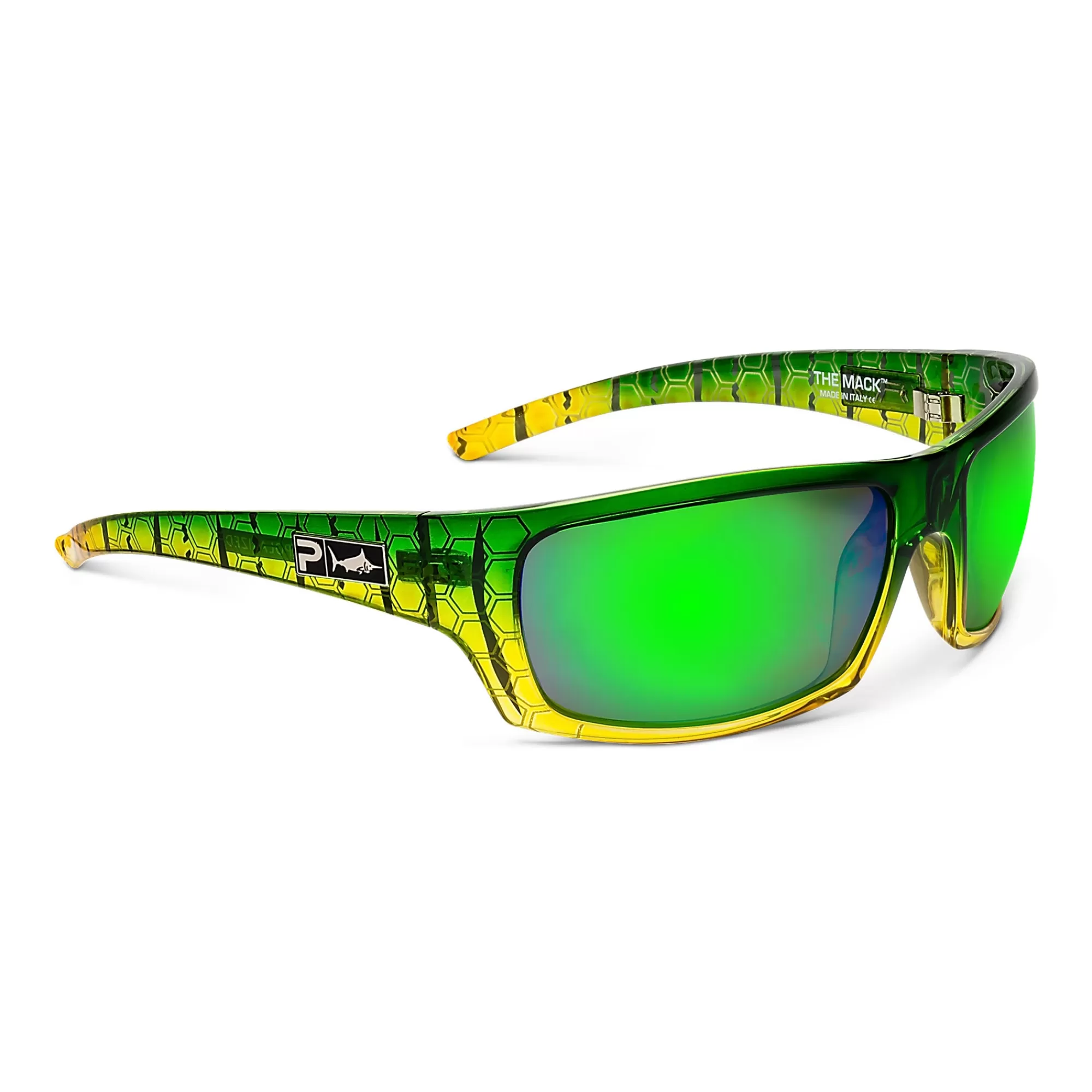 Pelagic Poly Polarized Lenses>The Mack - Polarized Poly Lens Green Dorado - Green Mirror