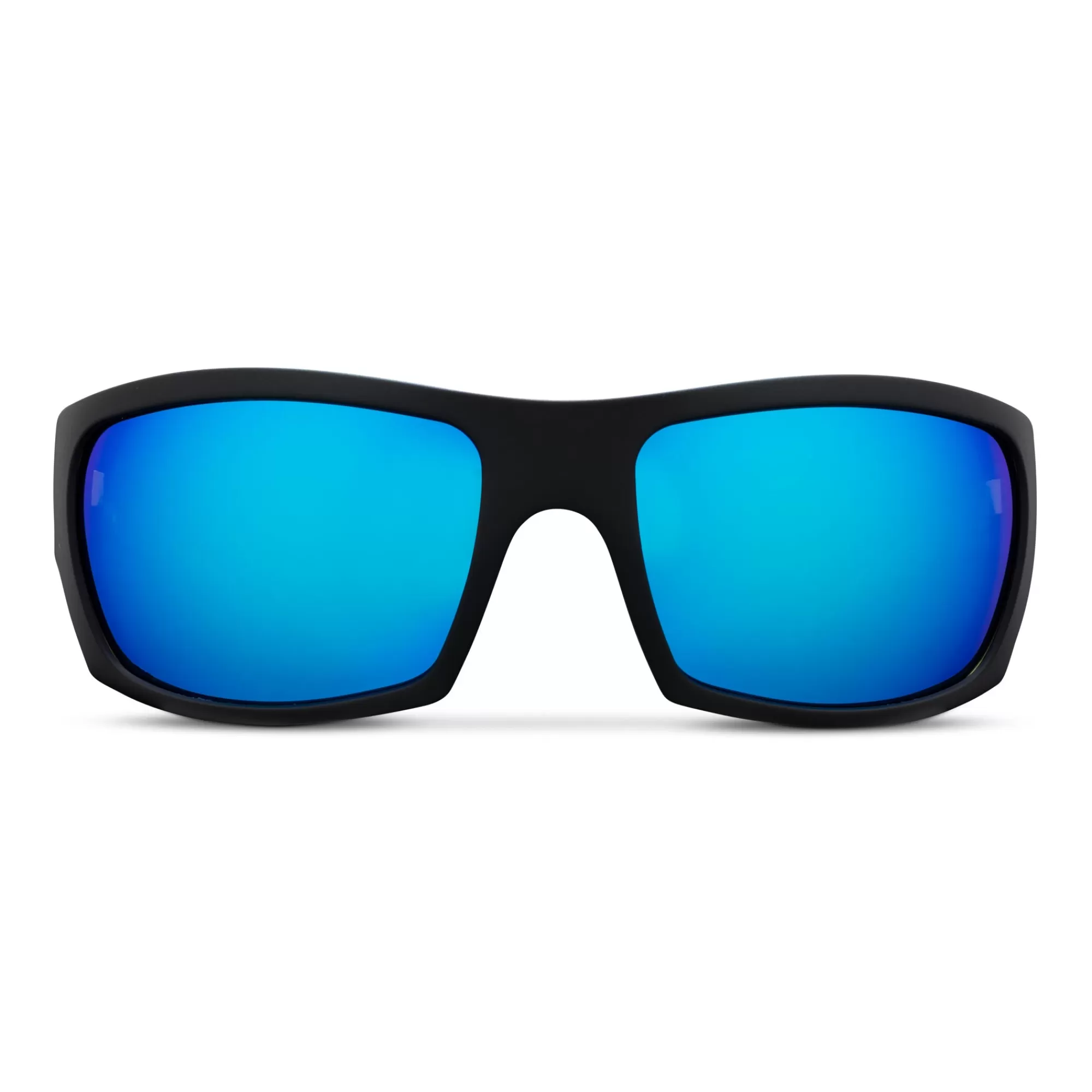 Pelagic Best Selling Sunglasses>The Mack - Polarized Poly Lens Matte Black - Blue Mirror