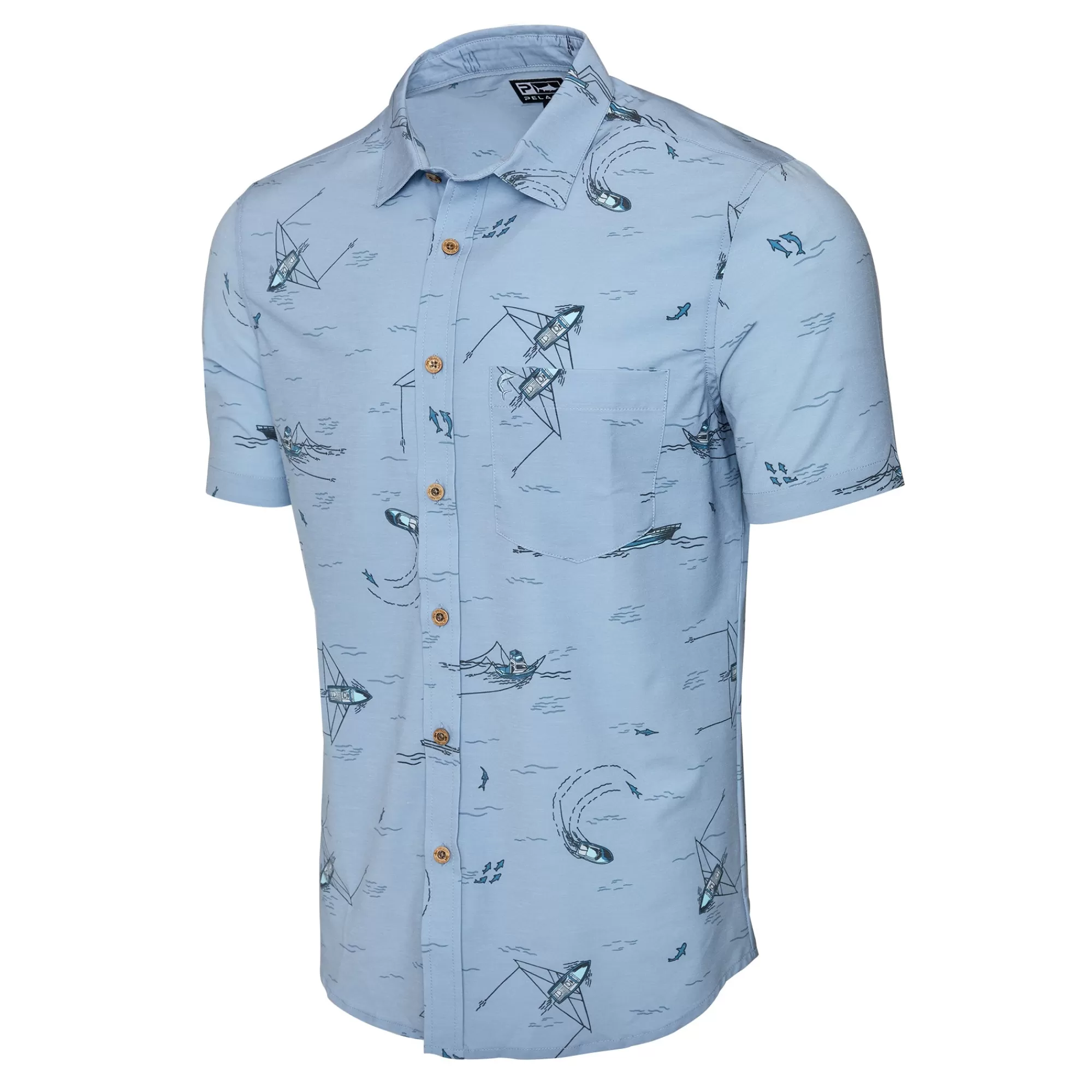 Pelagic Fishing Shirts>The Topshot Trollin Slate