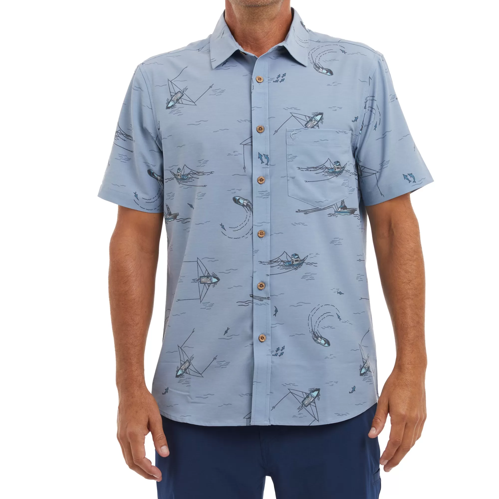 Pelagic Fishing Shirts>The Topshot Trollin Slate