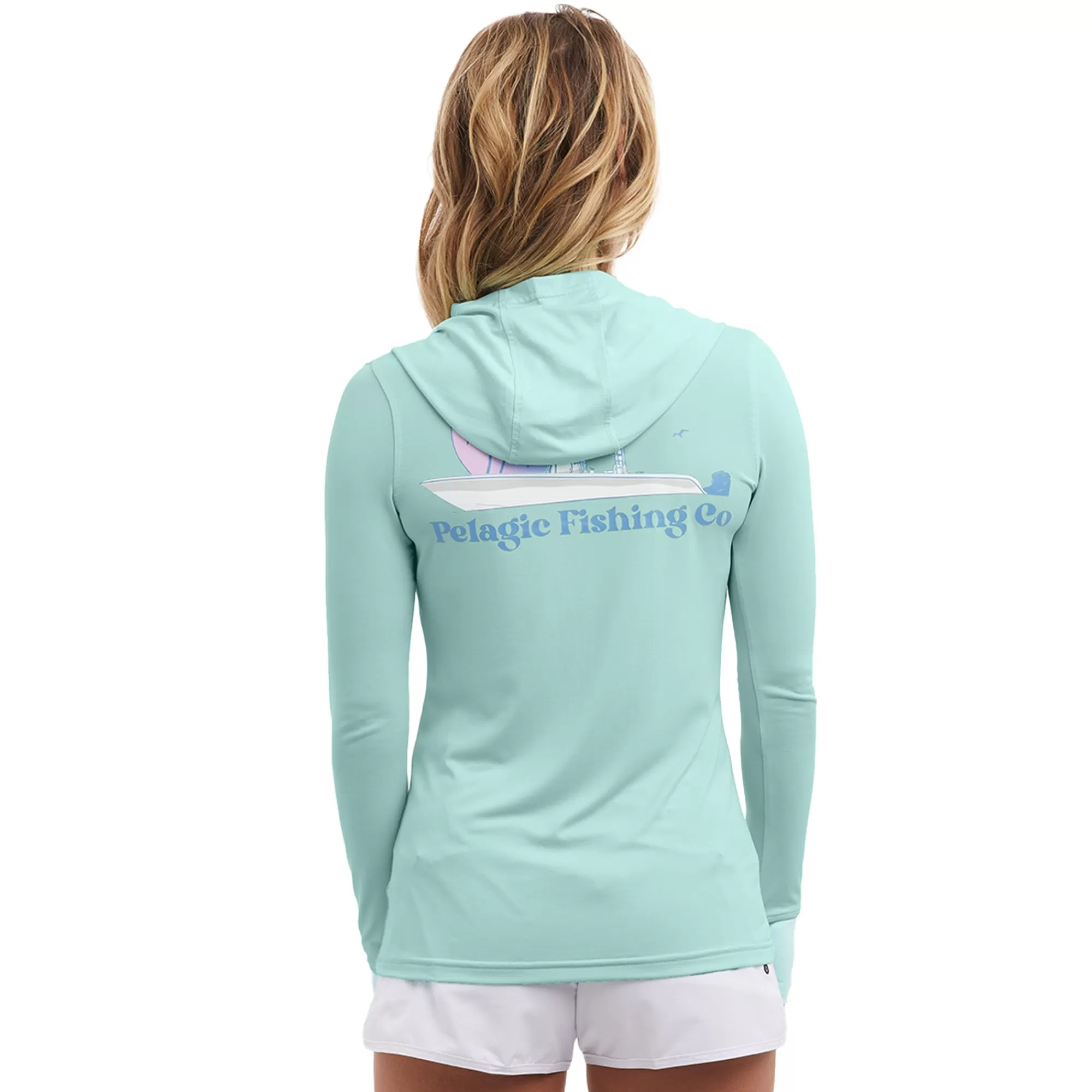 Pelagic Fishing Shirts>Ws Aquatek Evening Fade Tropical Aqua