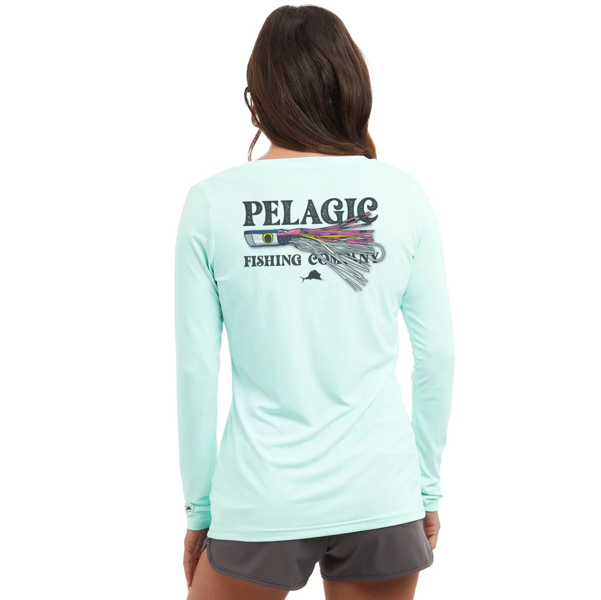 Pelagic Fishing Shirts>Ws Aquatek Lured Turquoise