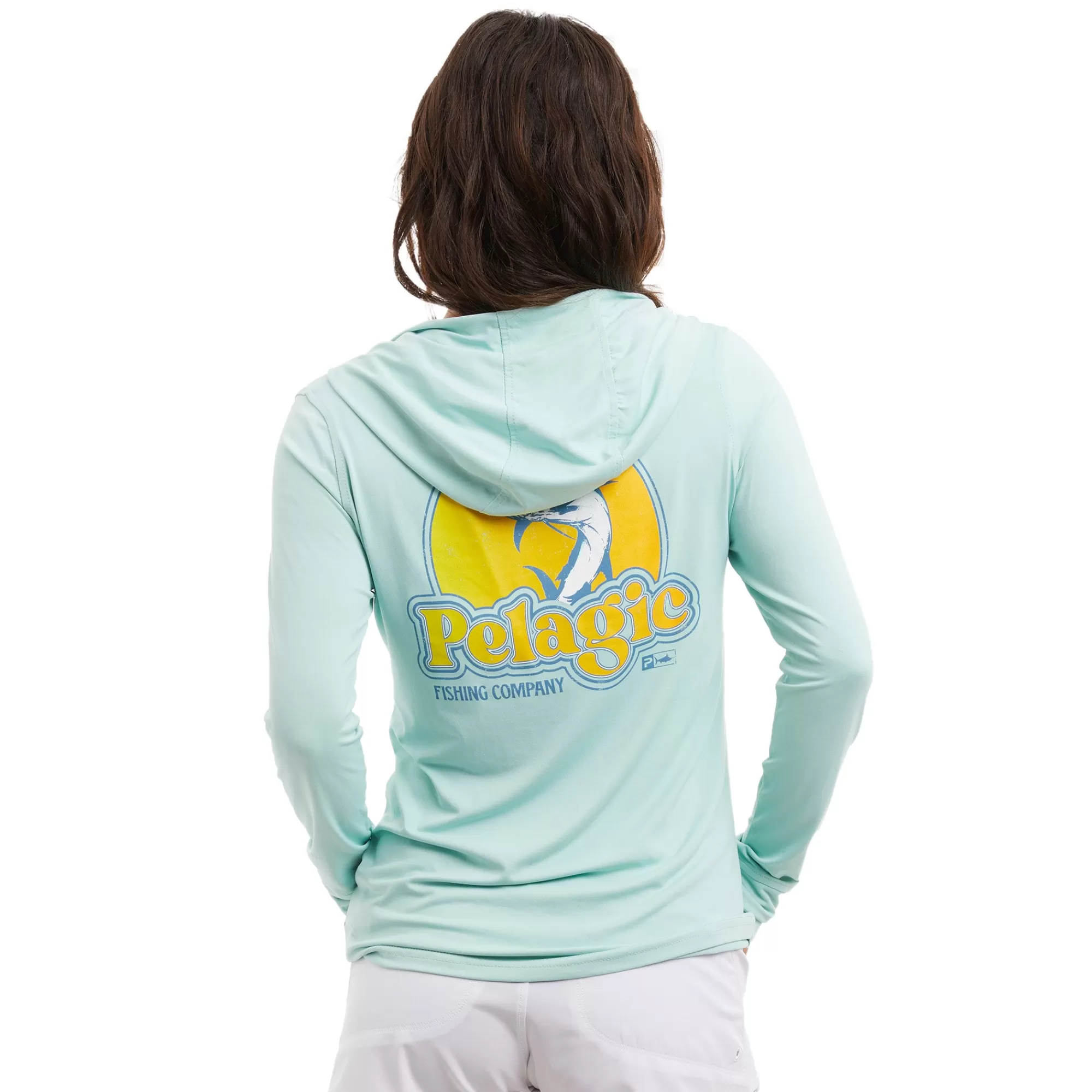 Pelagic Fishing Shirts>Ws Aquatek Tropic Splash Turquoise