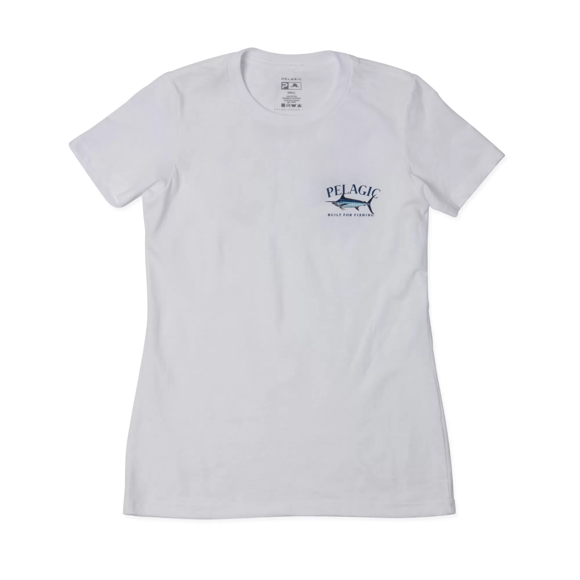 Pelagic T-Shirts & Tank Tops>Ws Blue Marlin White