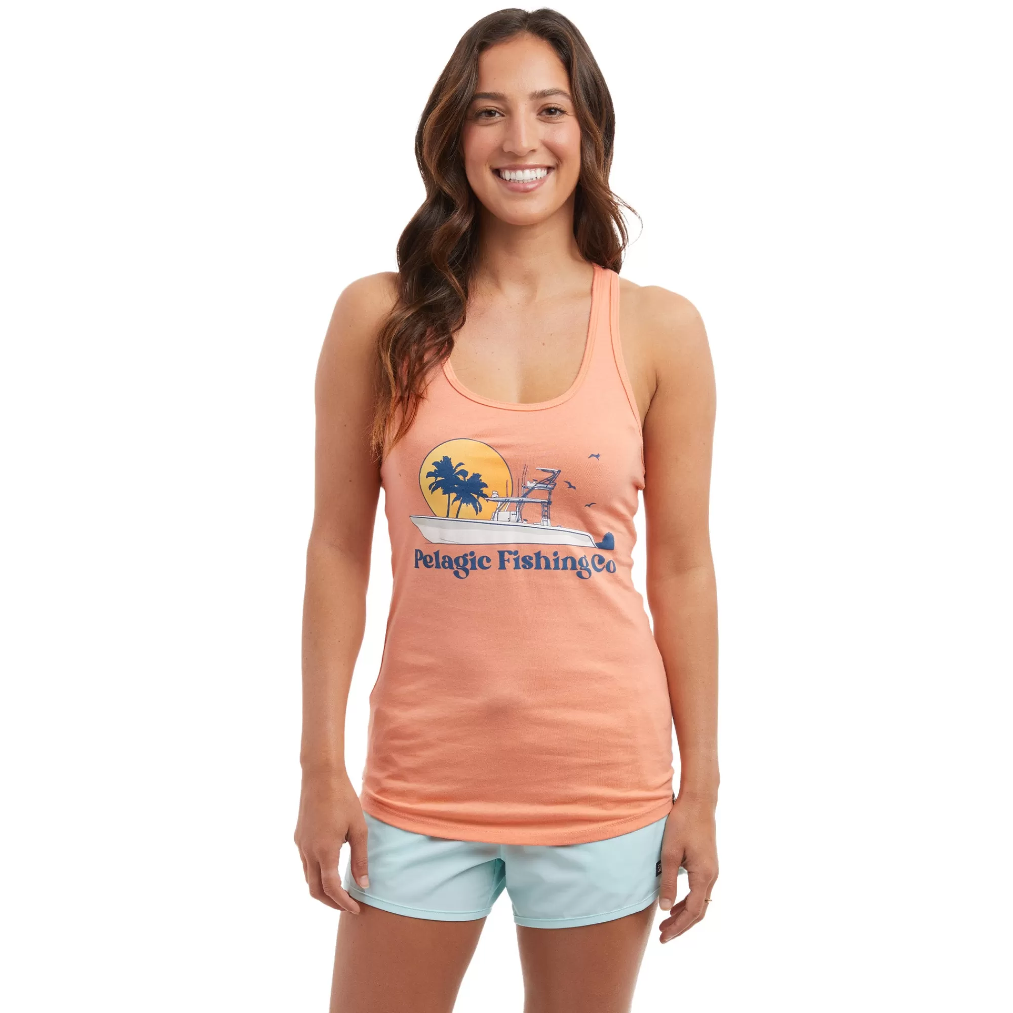 Pelagic T-Shirts & Tank Tops>Ws Evening Fade Sunrise