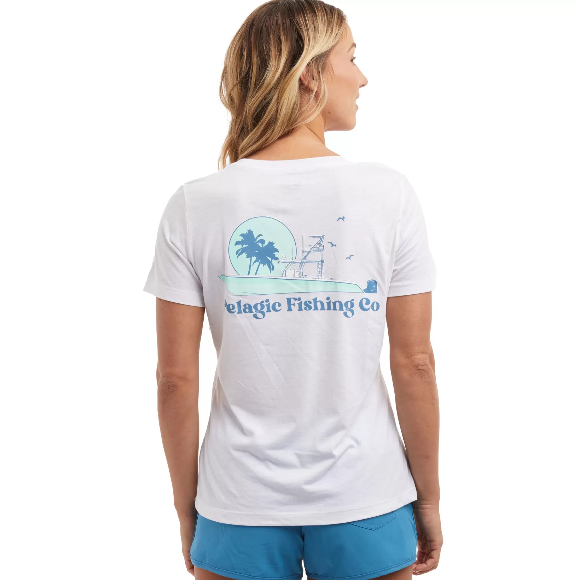 Pelagic T-Shirts & Tank Tops>Ws Evening Fade White