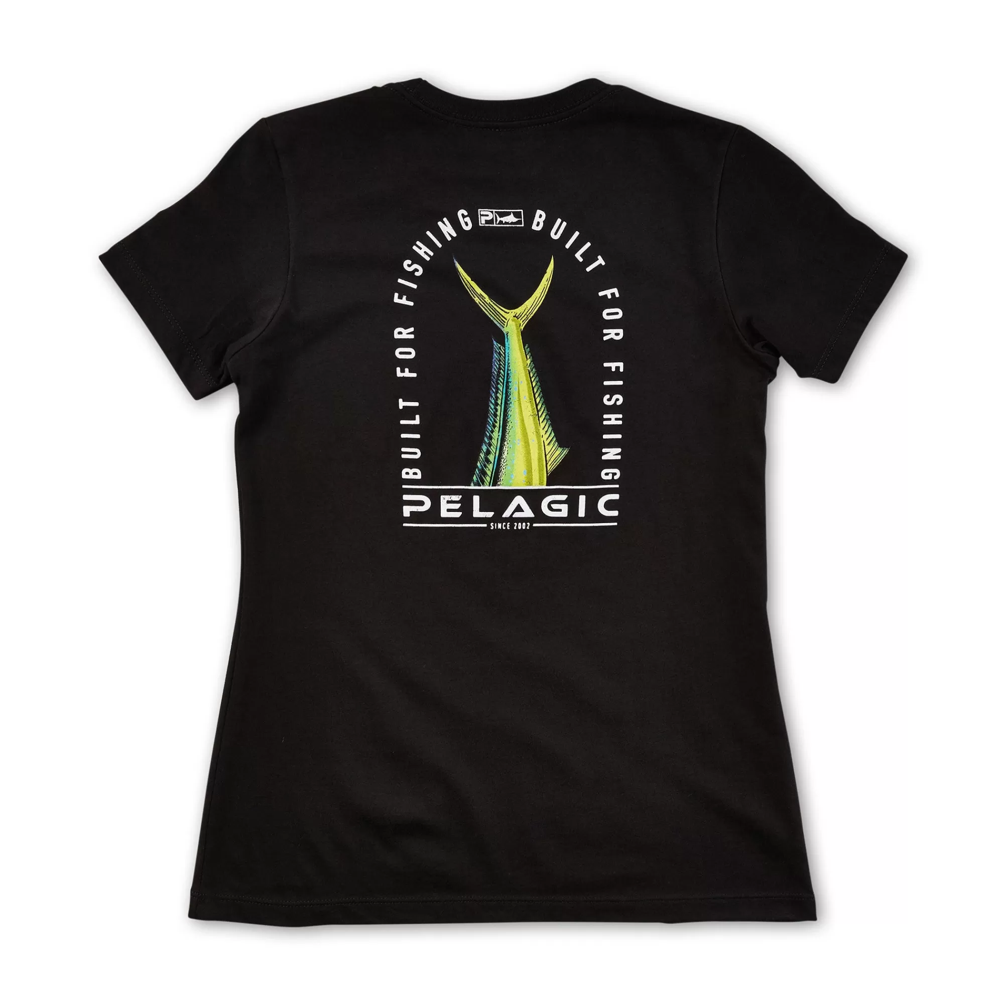 Pelagic T-Shirts & Tank Tops>Ws Fishtail Dorado Black