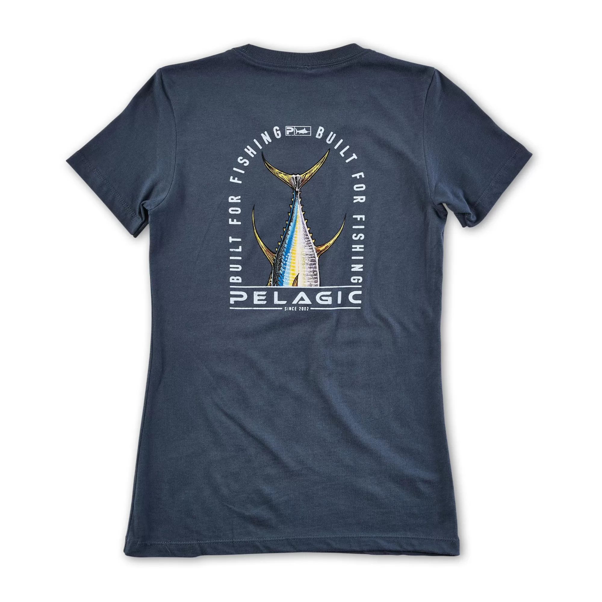 Pelagic T-Shirts & Tank Tops>Ws Fishtail Tuna Smokey Blue