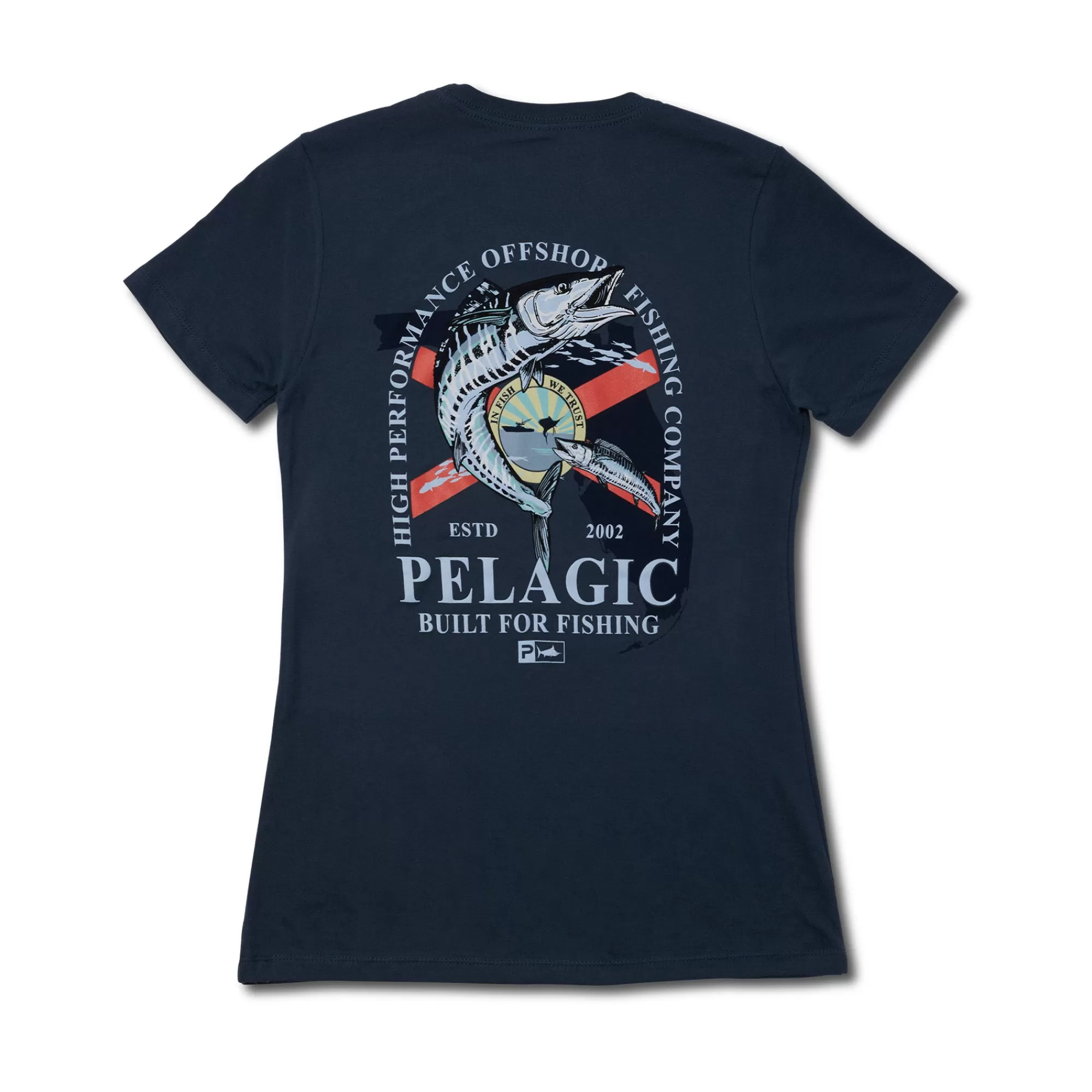 Pelagic T-Shirts & Tank Tops>Ws Florida Wahoo Smokey Blue