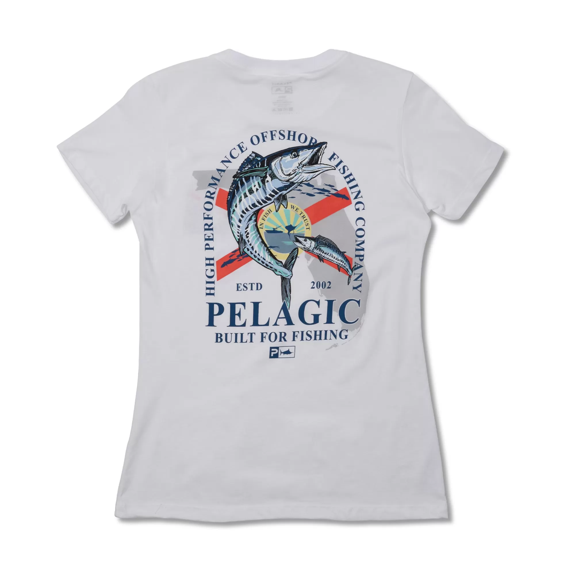 Pelagic T-Shirts & Tank Tops>Ws Florida Wahoo White